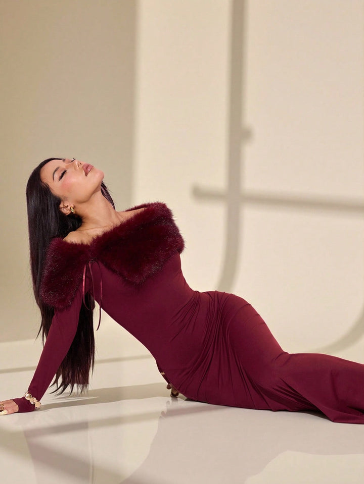 Rochie maxi SHEIN, vișiniu