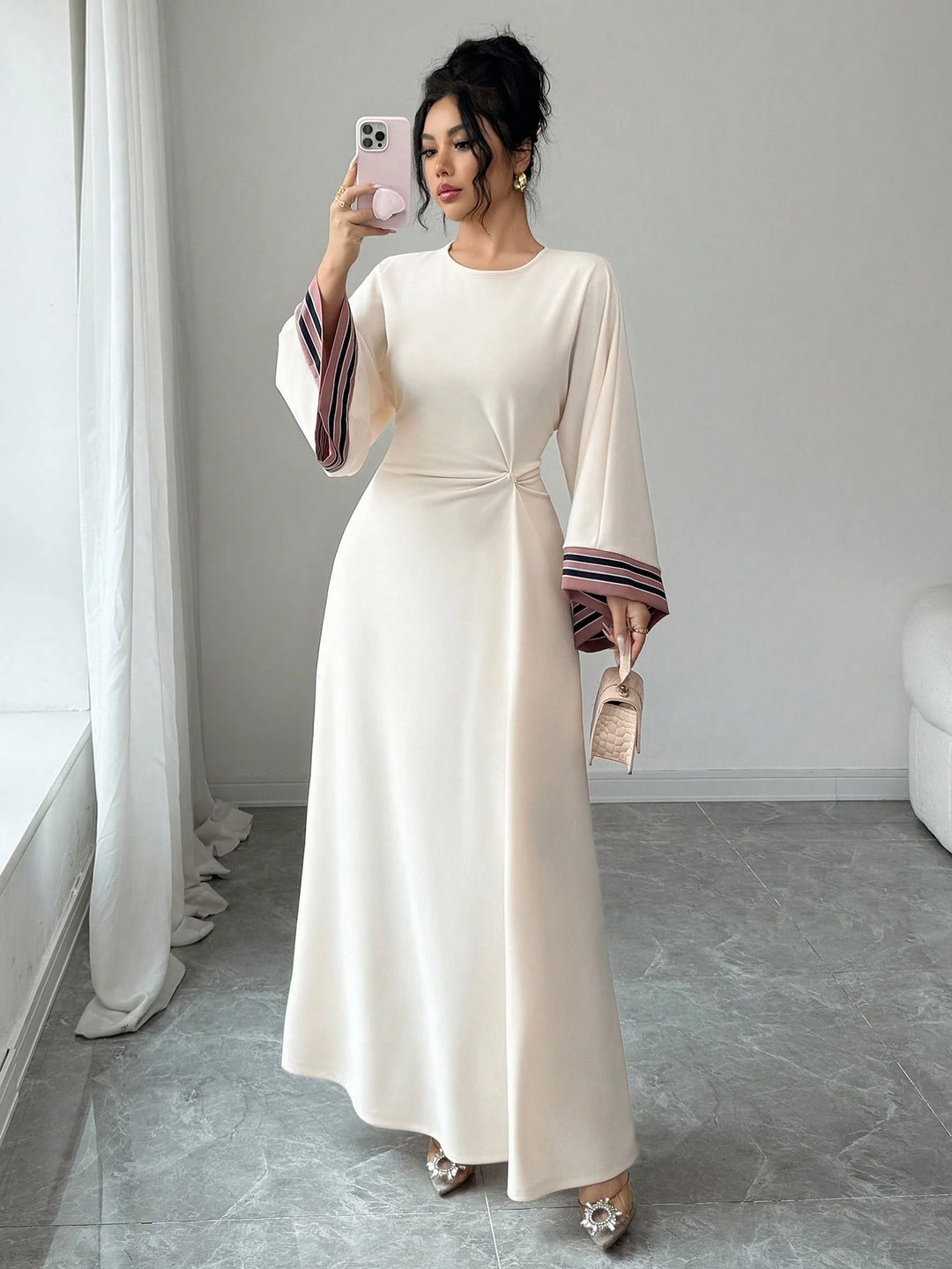 Rochie maxi SHEIN, crem