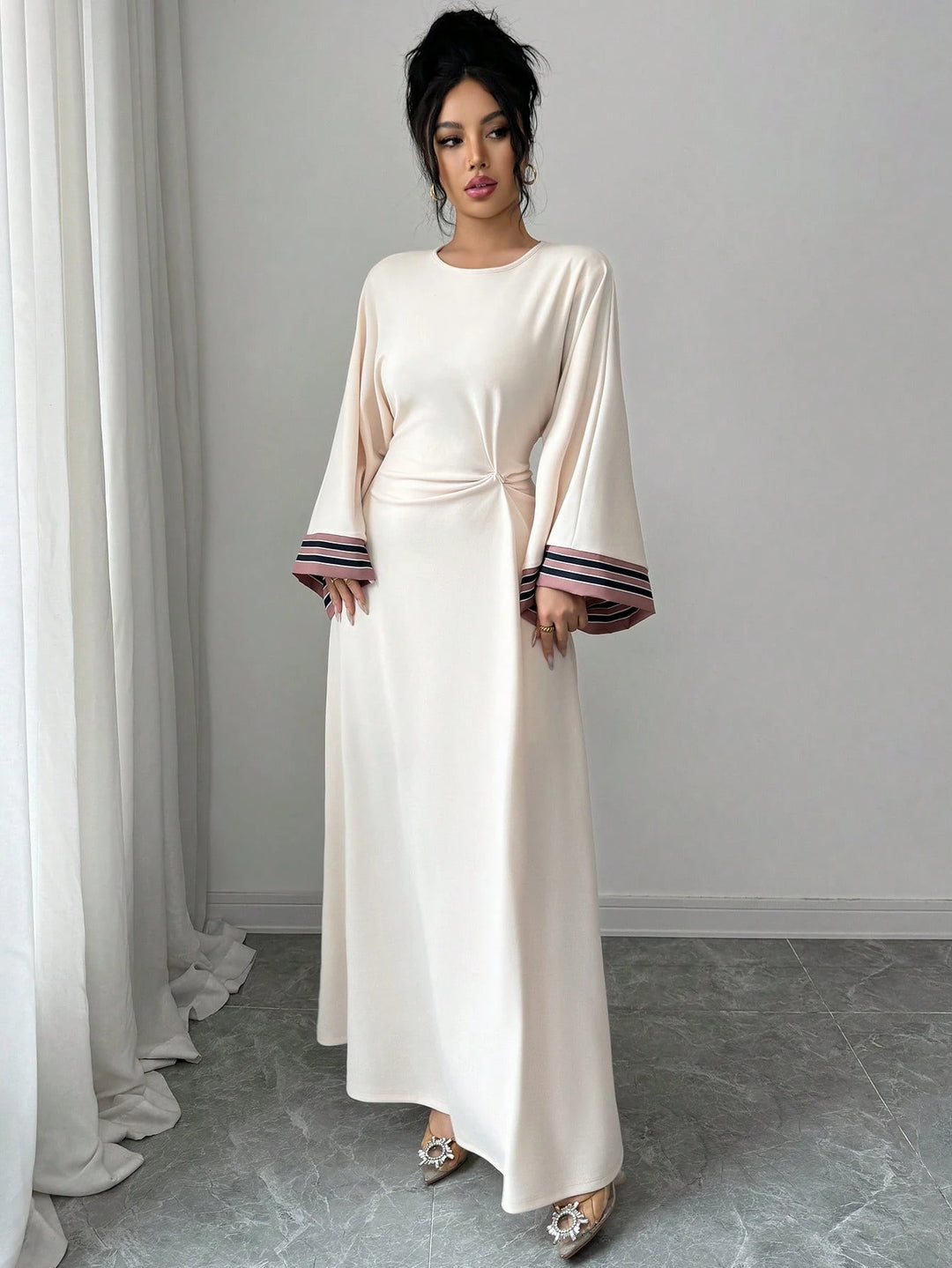 Rochie maxi SHEIN, crem
