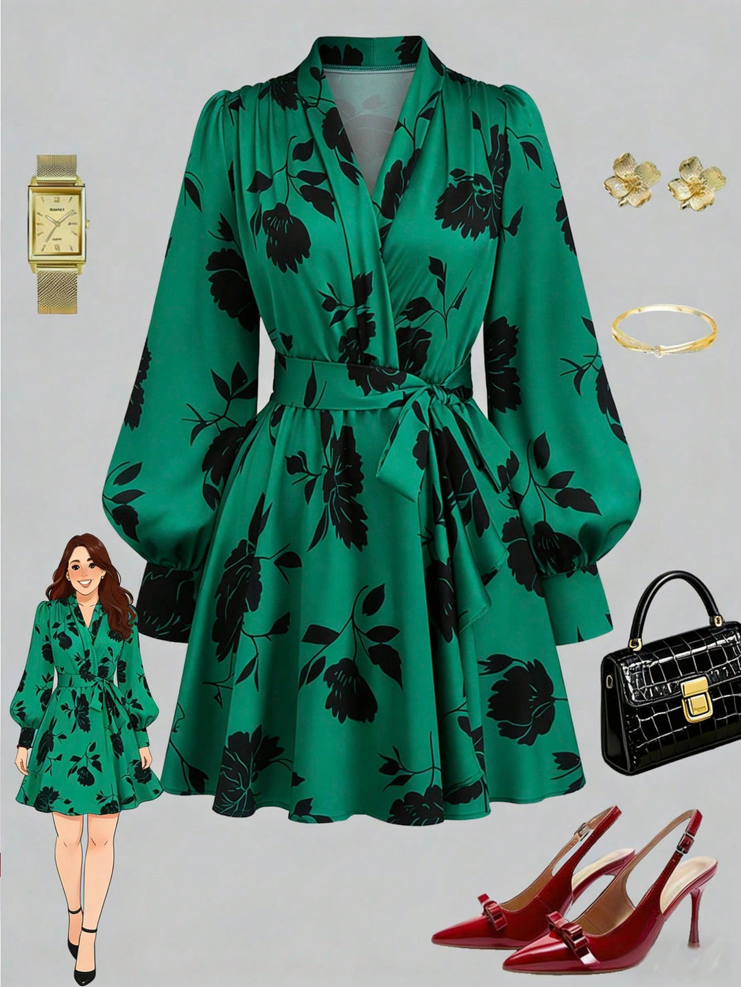 Rochie SHEIN, verde
