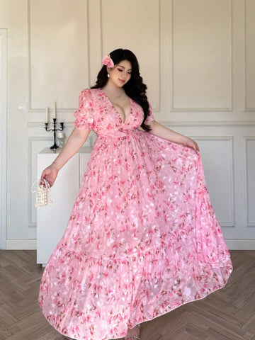 Rochie maxi SHEIN, roz