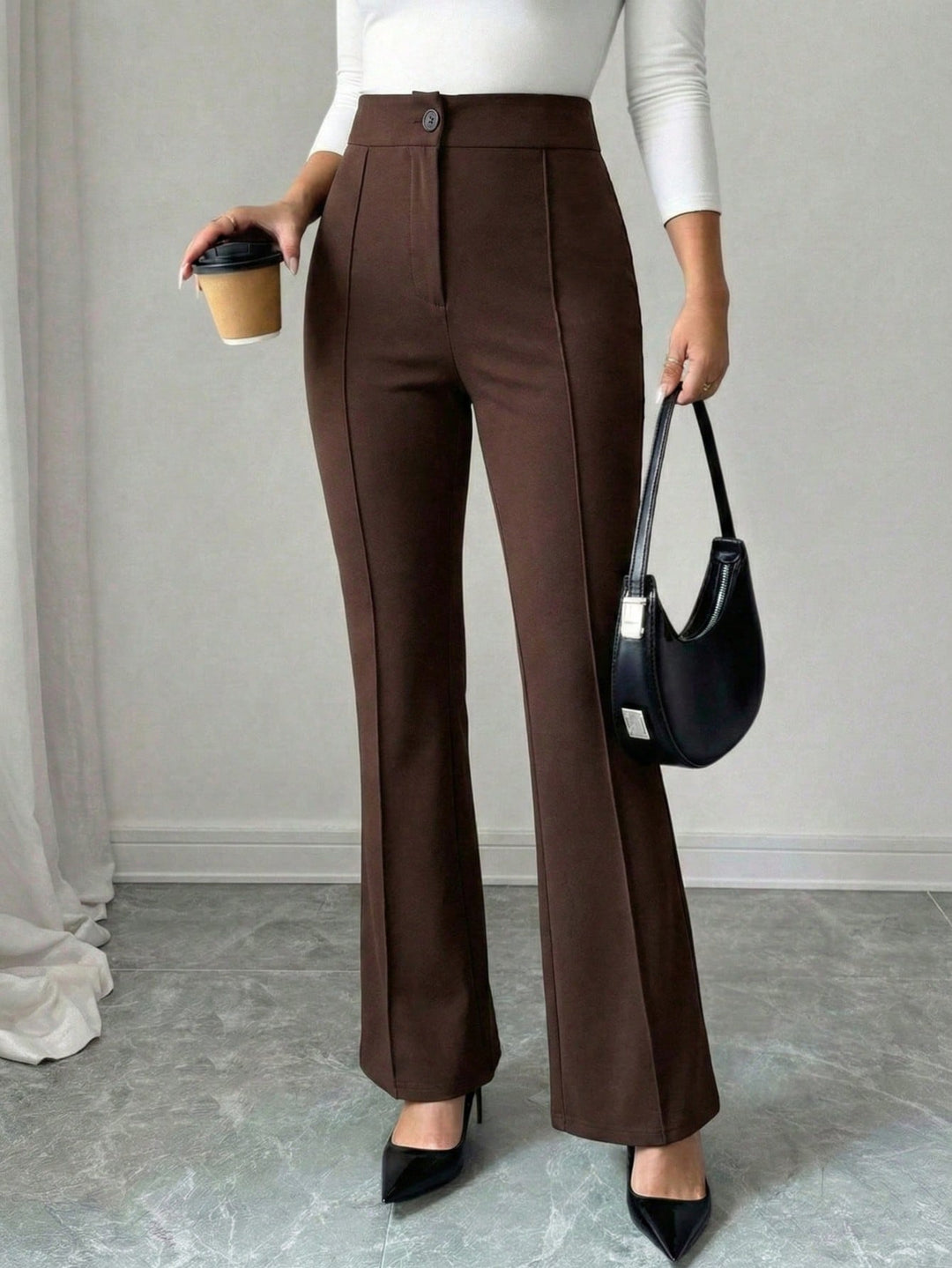 Pantaloni SHEIN, maro