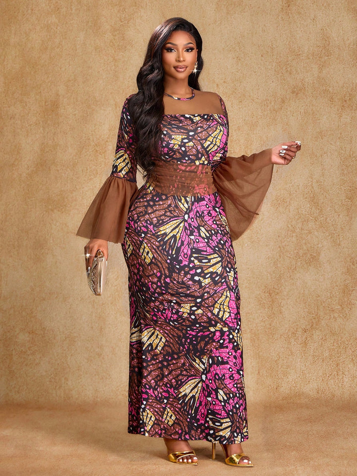 SHEIN maxi ruha, barna