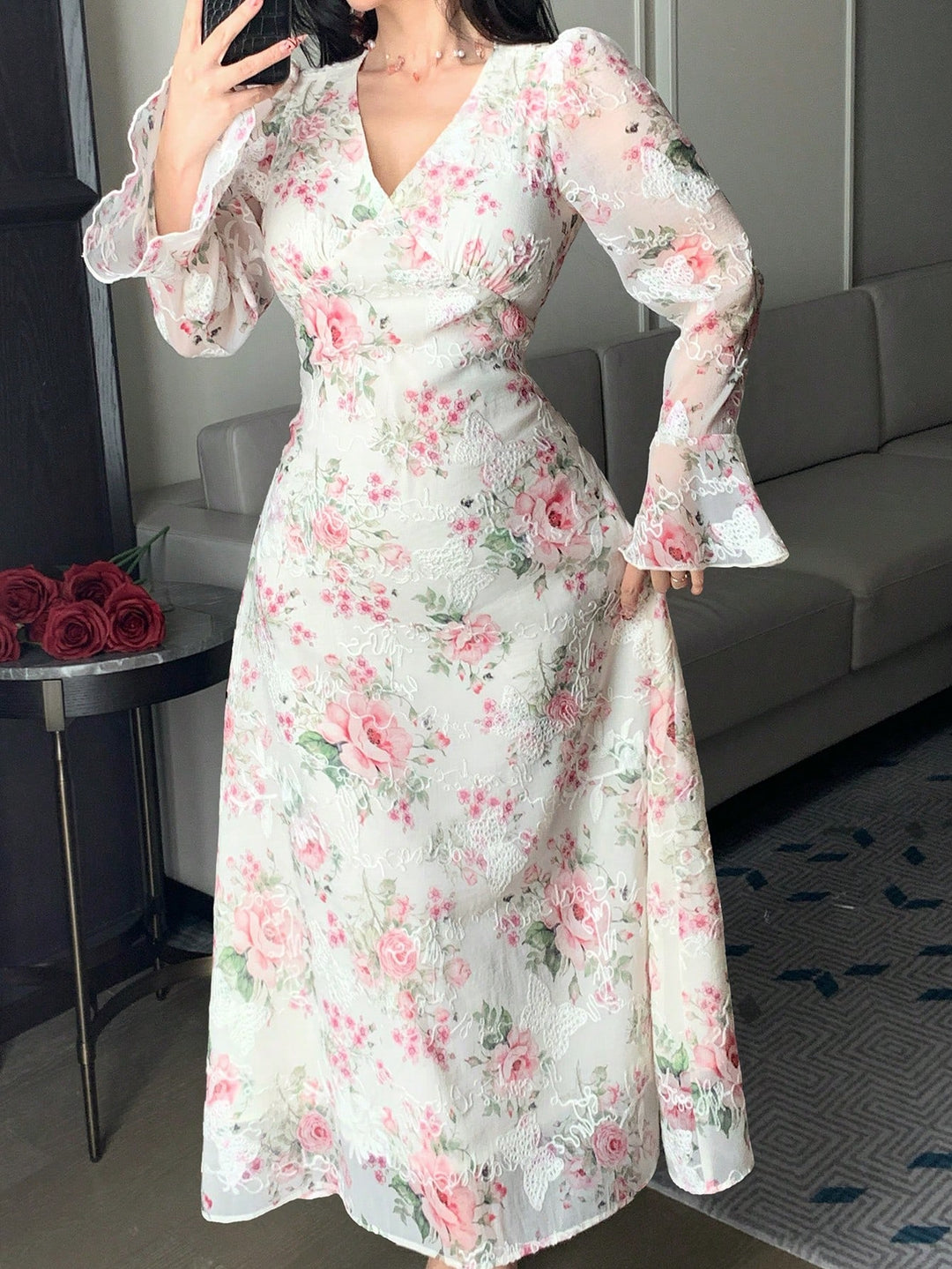 Rochie maxi SHEIN, roz