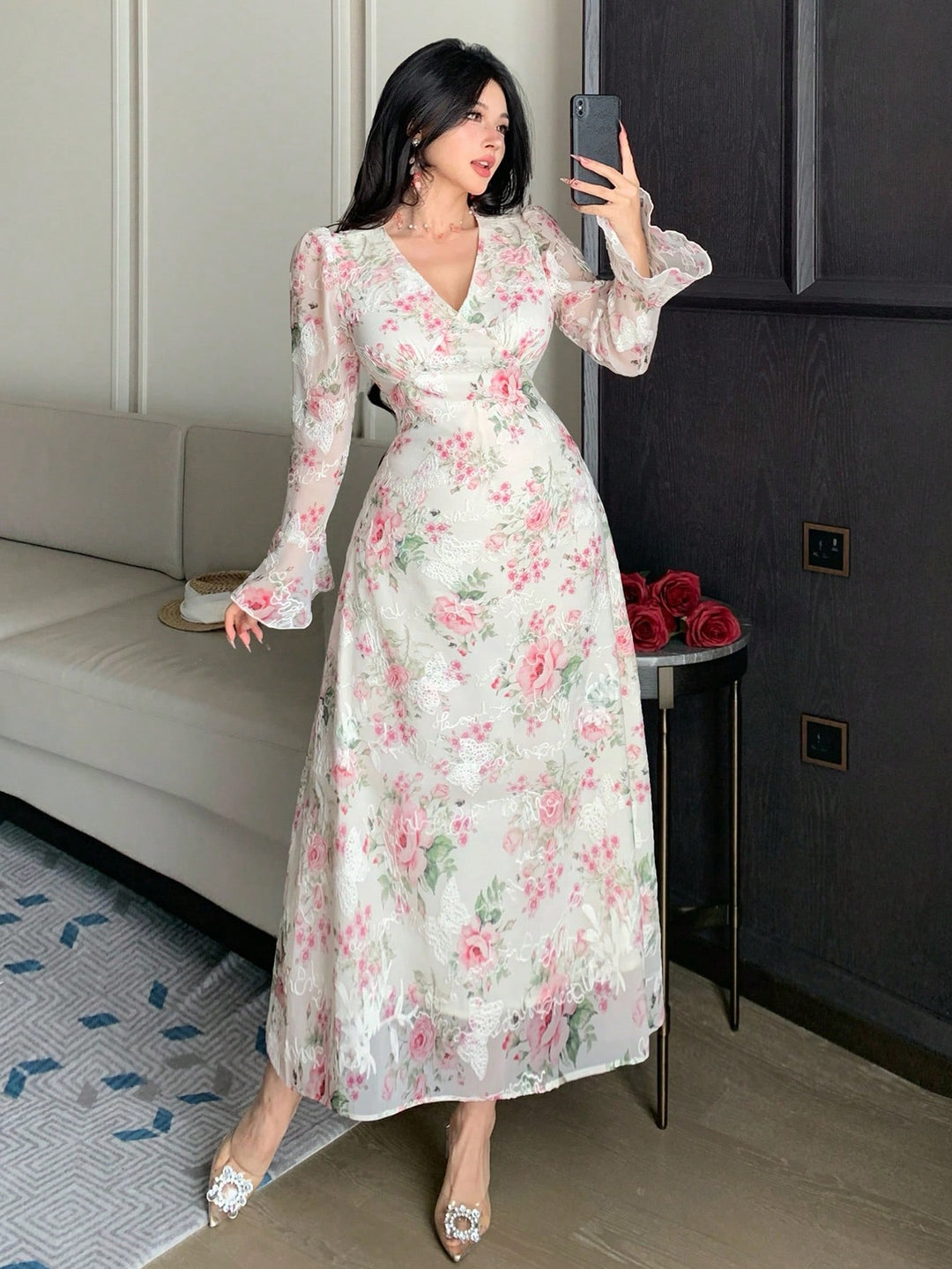Rochie maxi SHEIN, roz