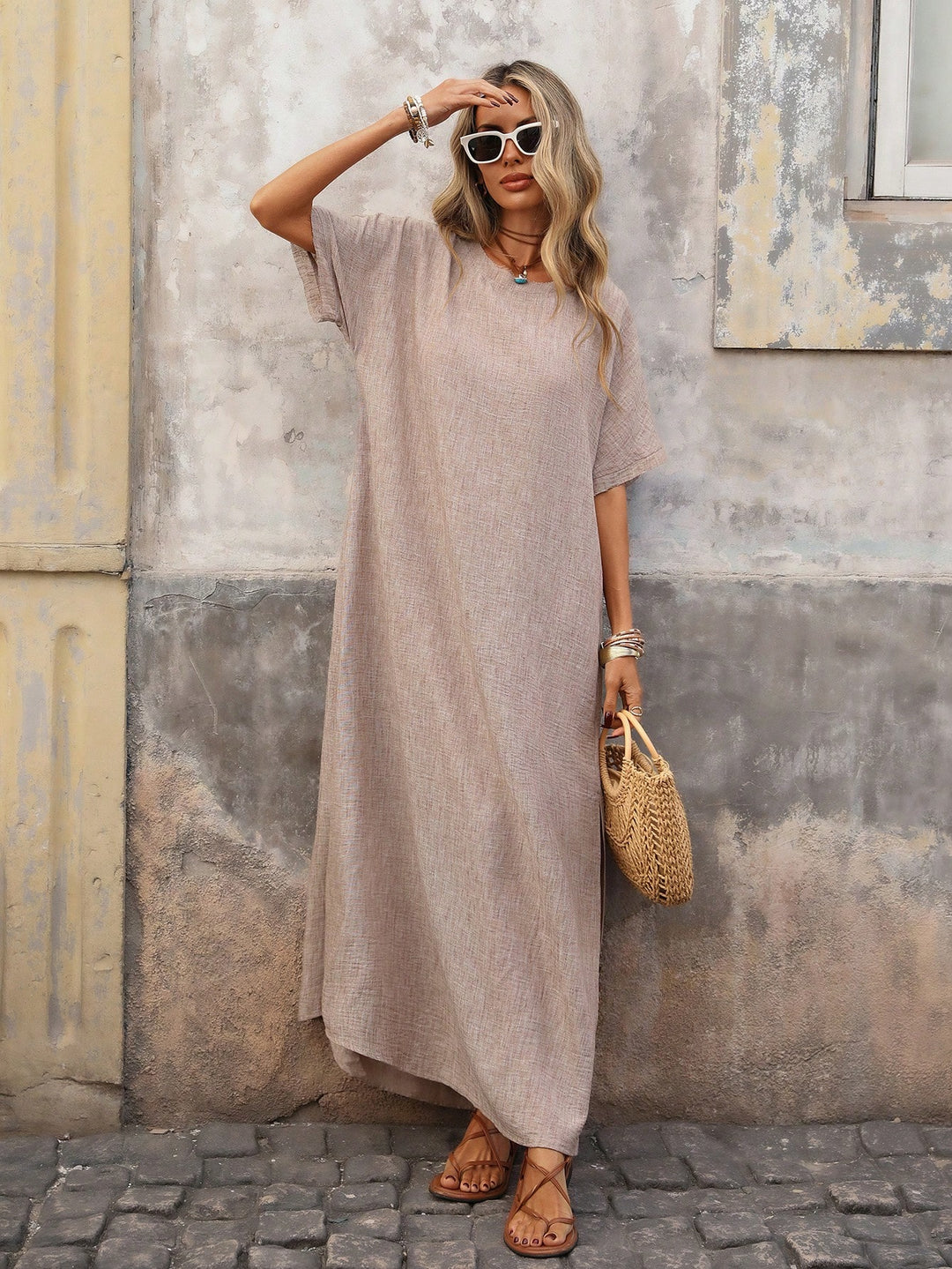 Rochie maxi SHEIN, maro