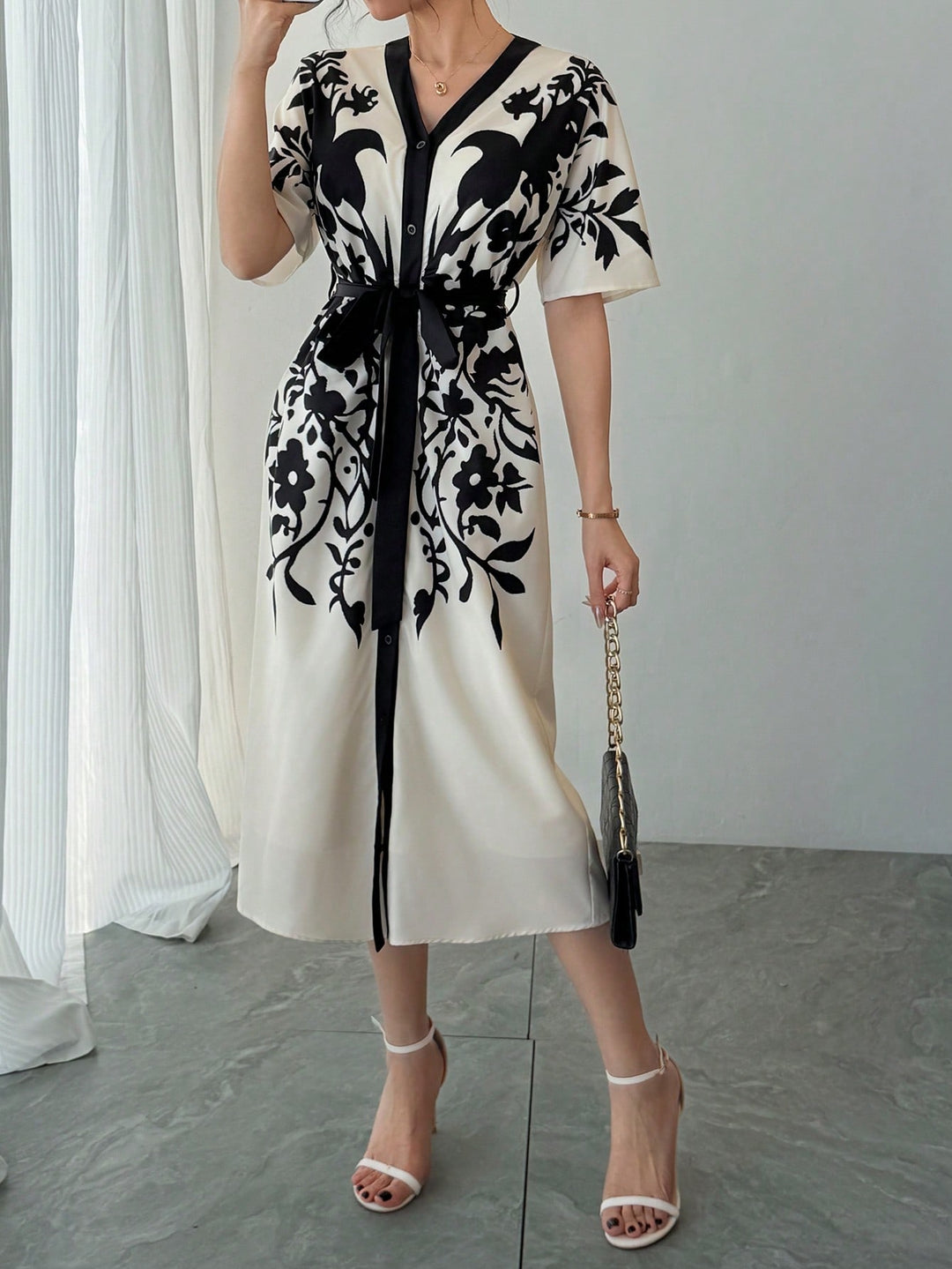 Rochie midi SHEIN, negru