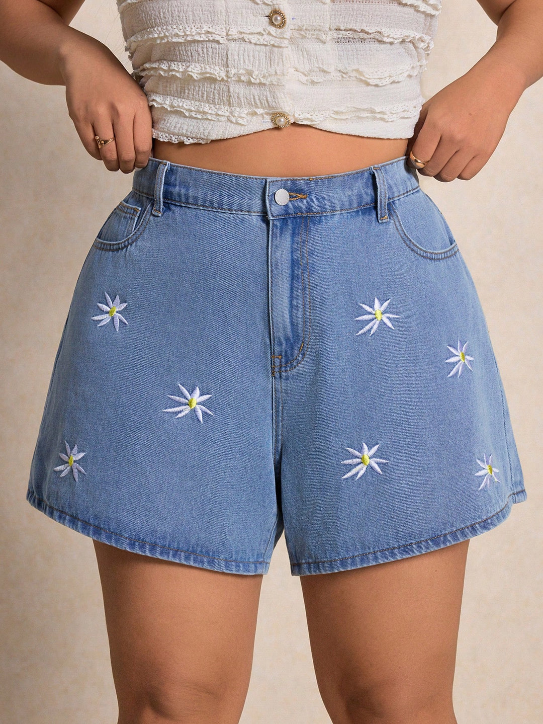 Pantaloni scurți SHEIN, albastru