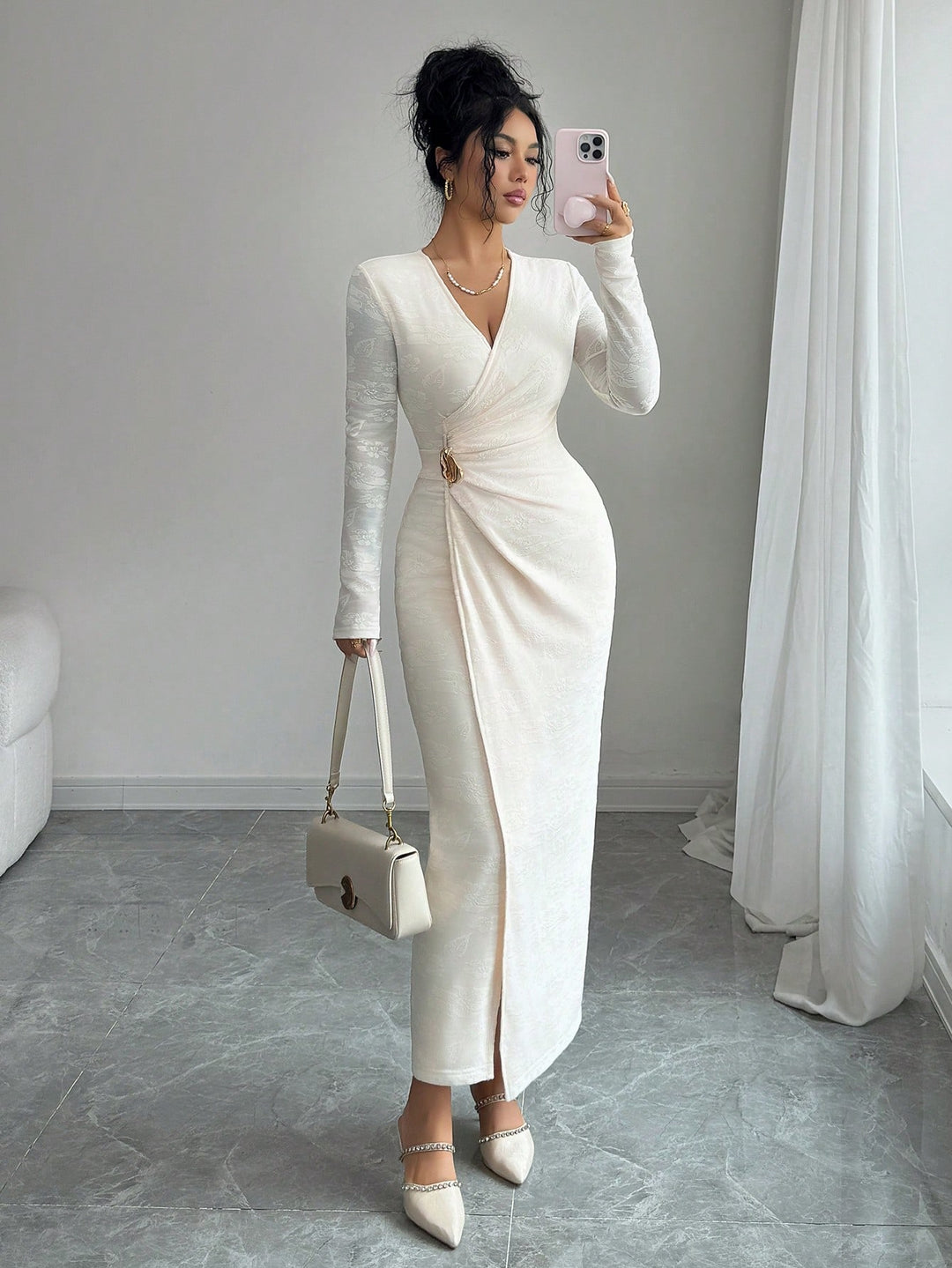 Rochie maxi SHEIN, bej