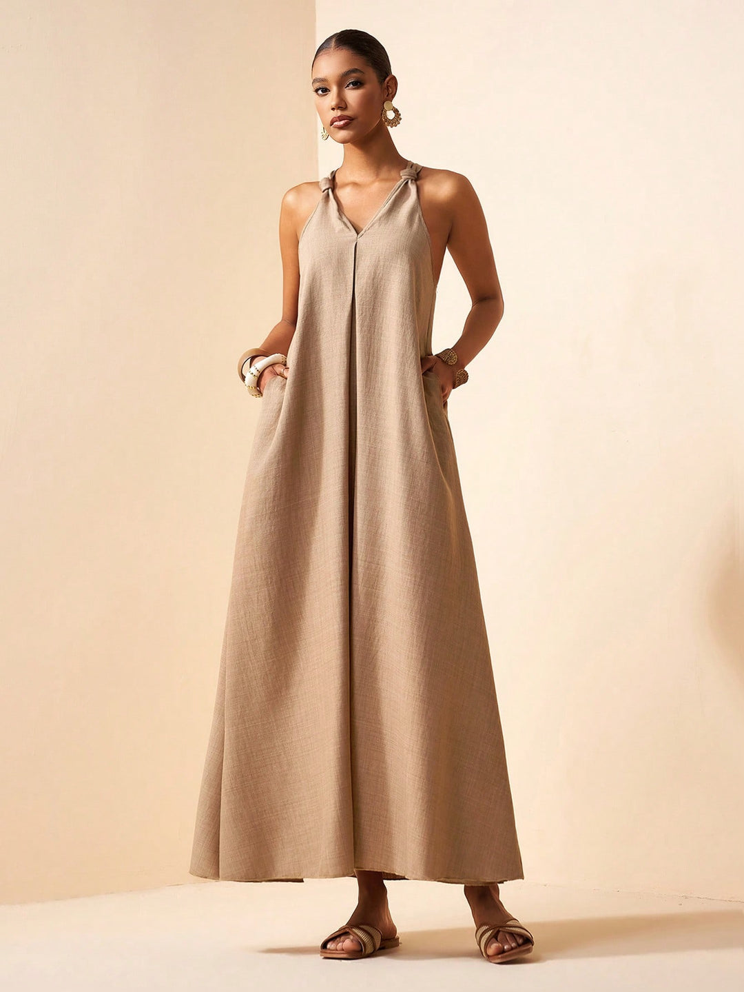 SHEIN maxi ruha, barna