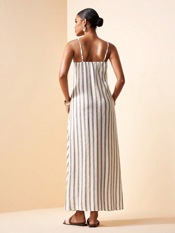 SHEIN maxi ruha, khaki