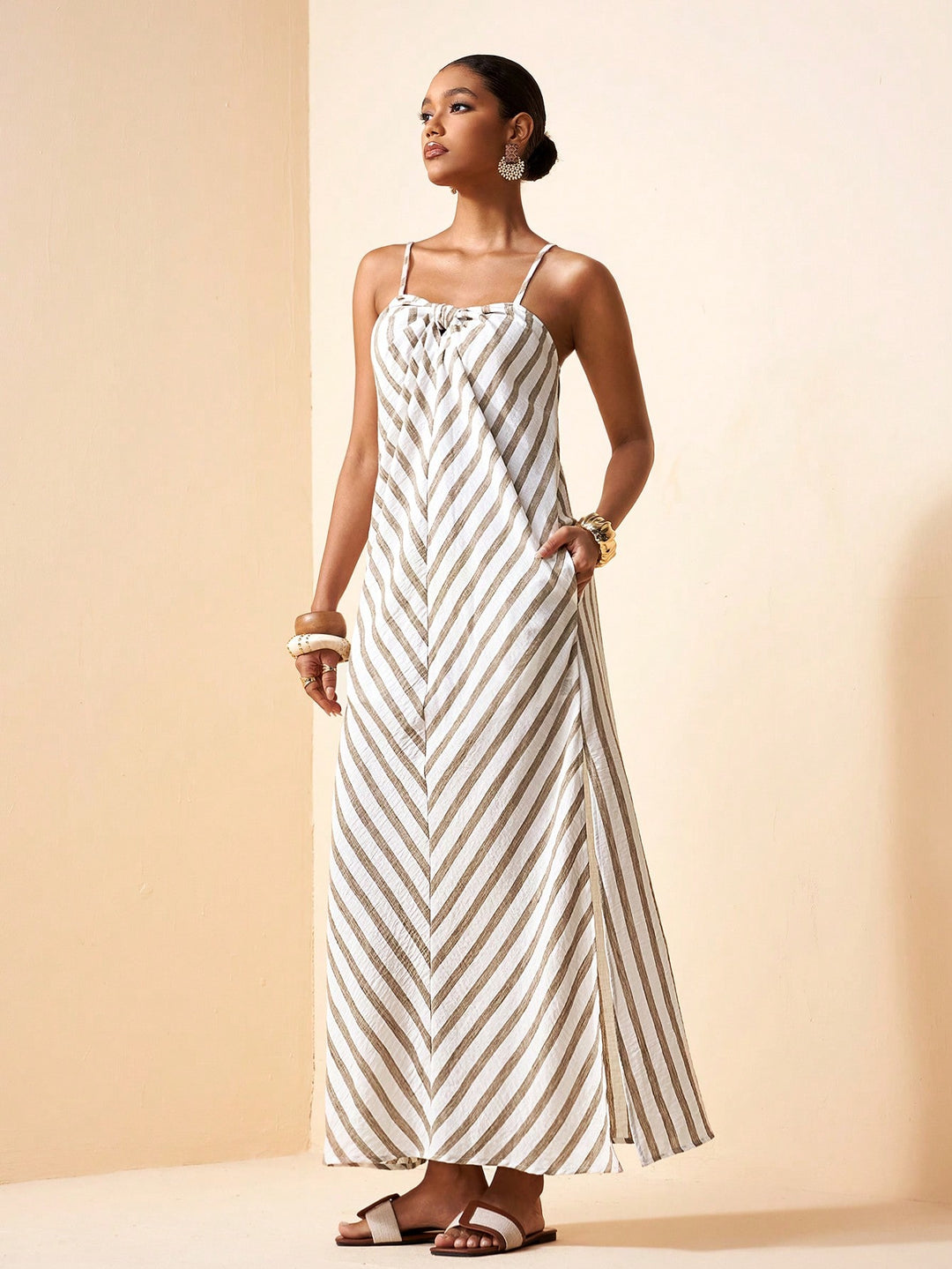 SHEIN maxi ruha, khaki