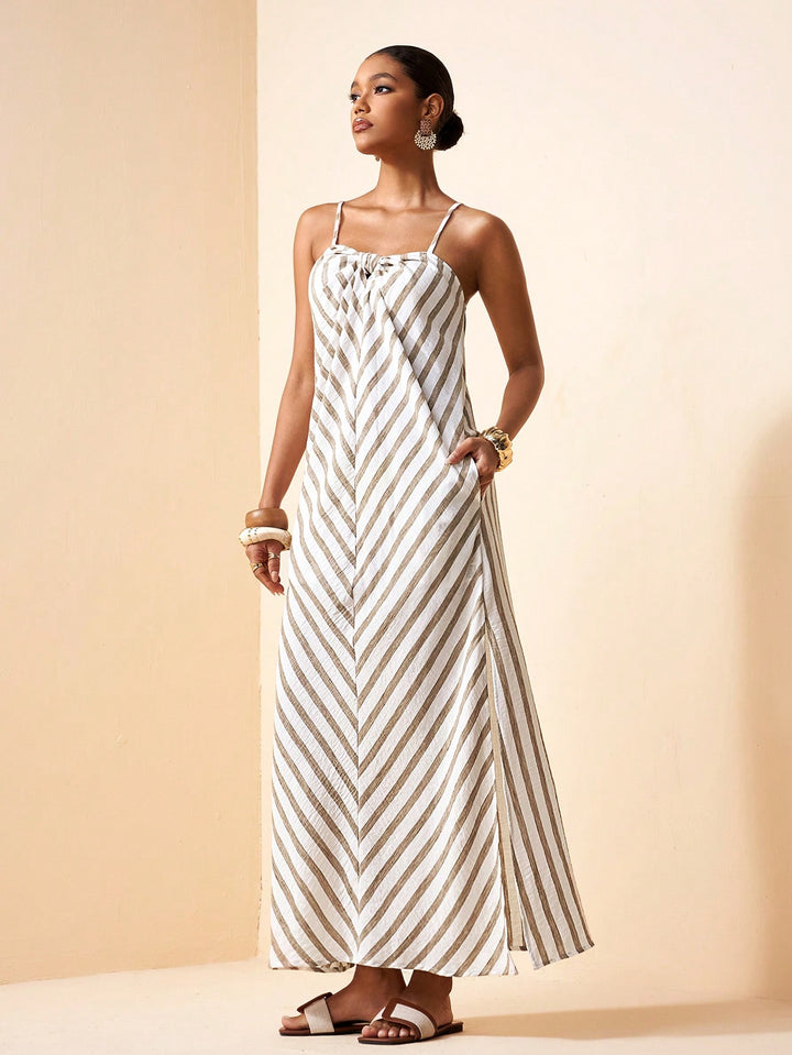 SHEIN maxi ruha, khaki