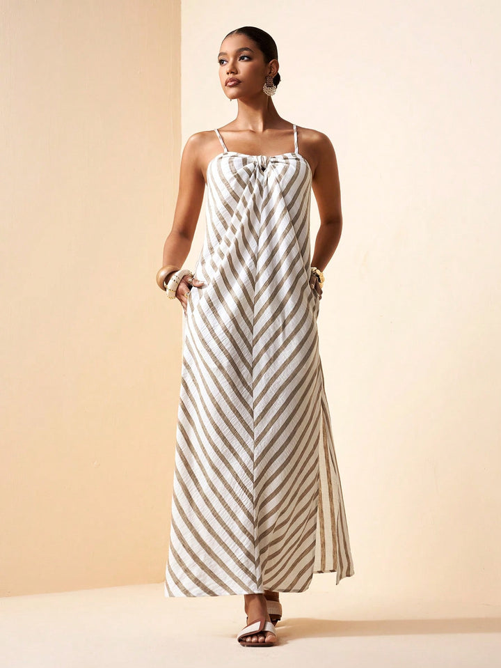 SHEIN maxi ruha, khaki