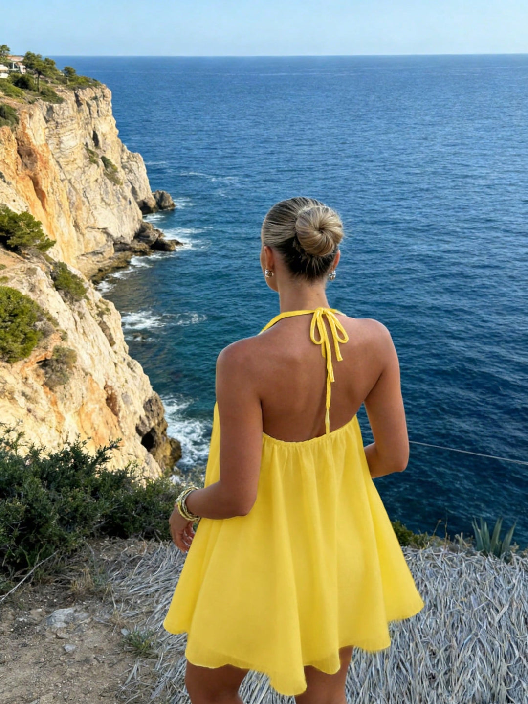 SHEIN mini ruha, sárga