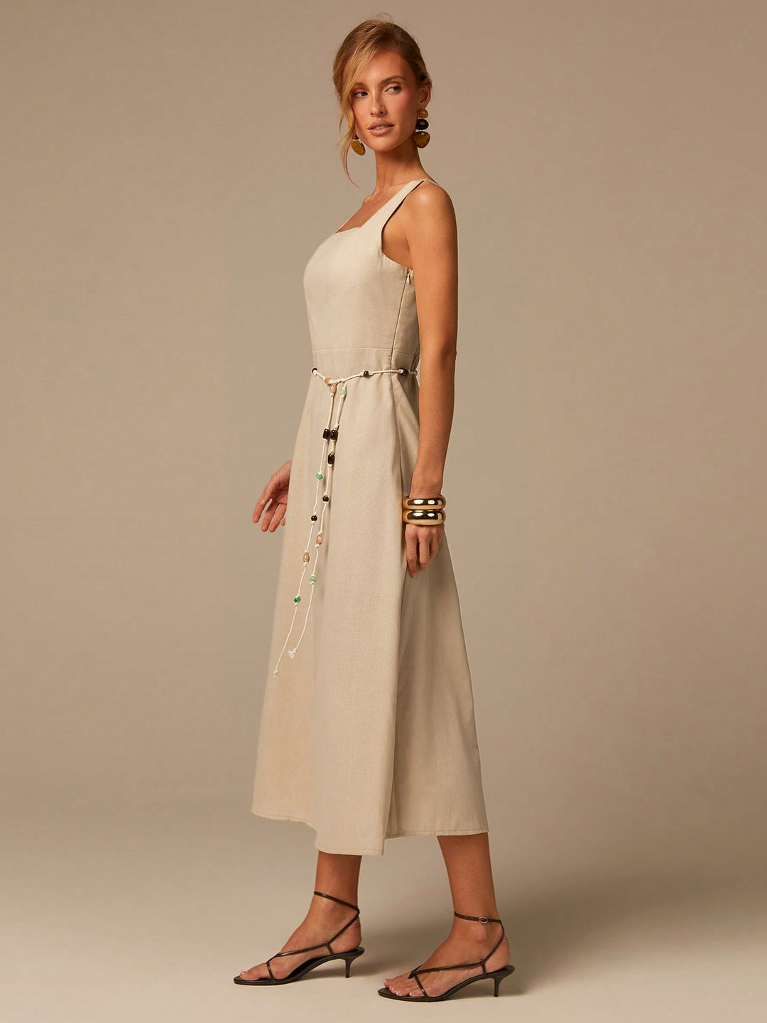 Rochie midi SHEIN, kaki