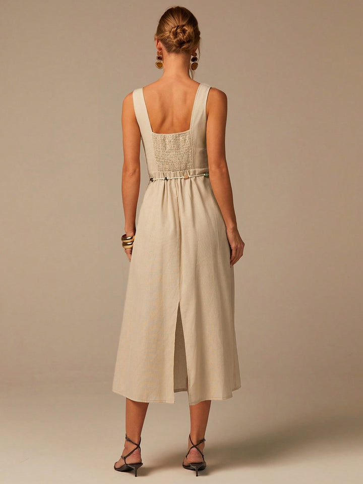 Rochie midi SHEIN, kaki