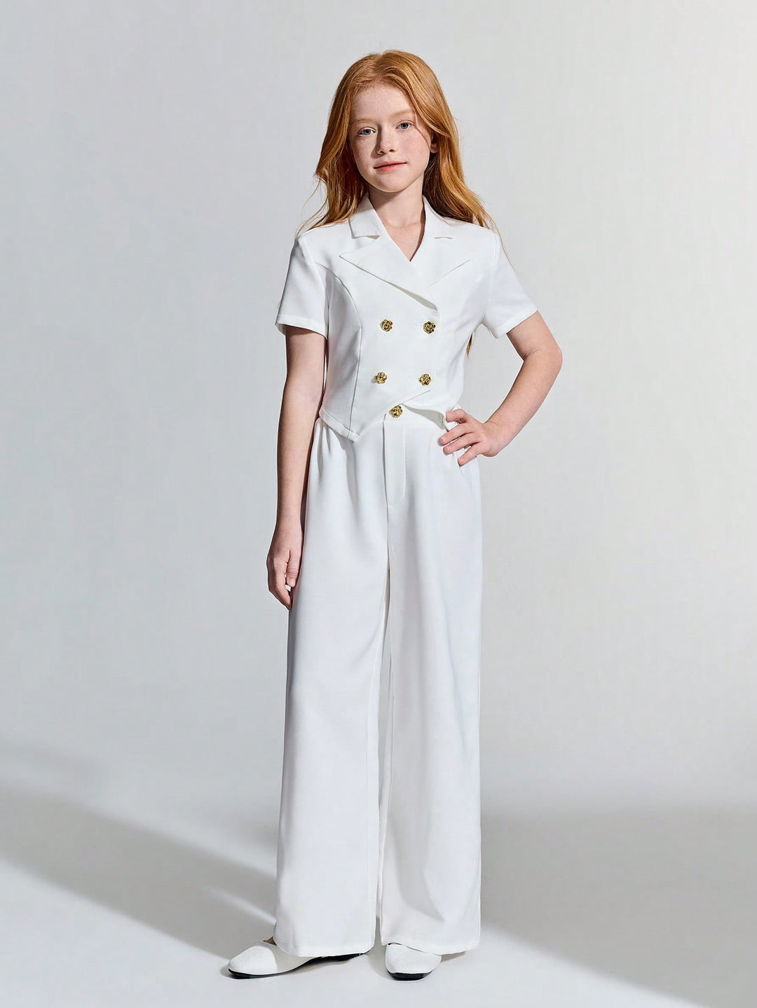 Costum casual SHEIN, alb