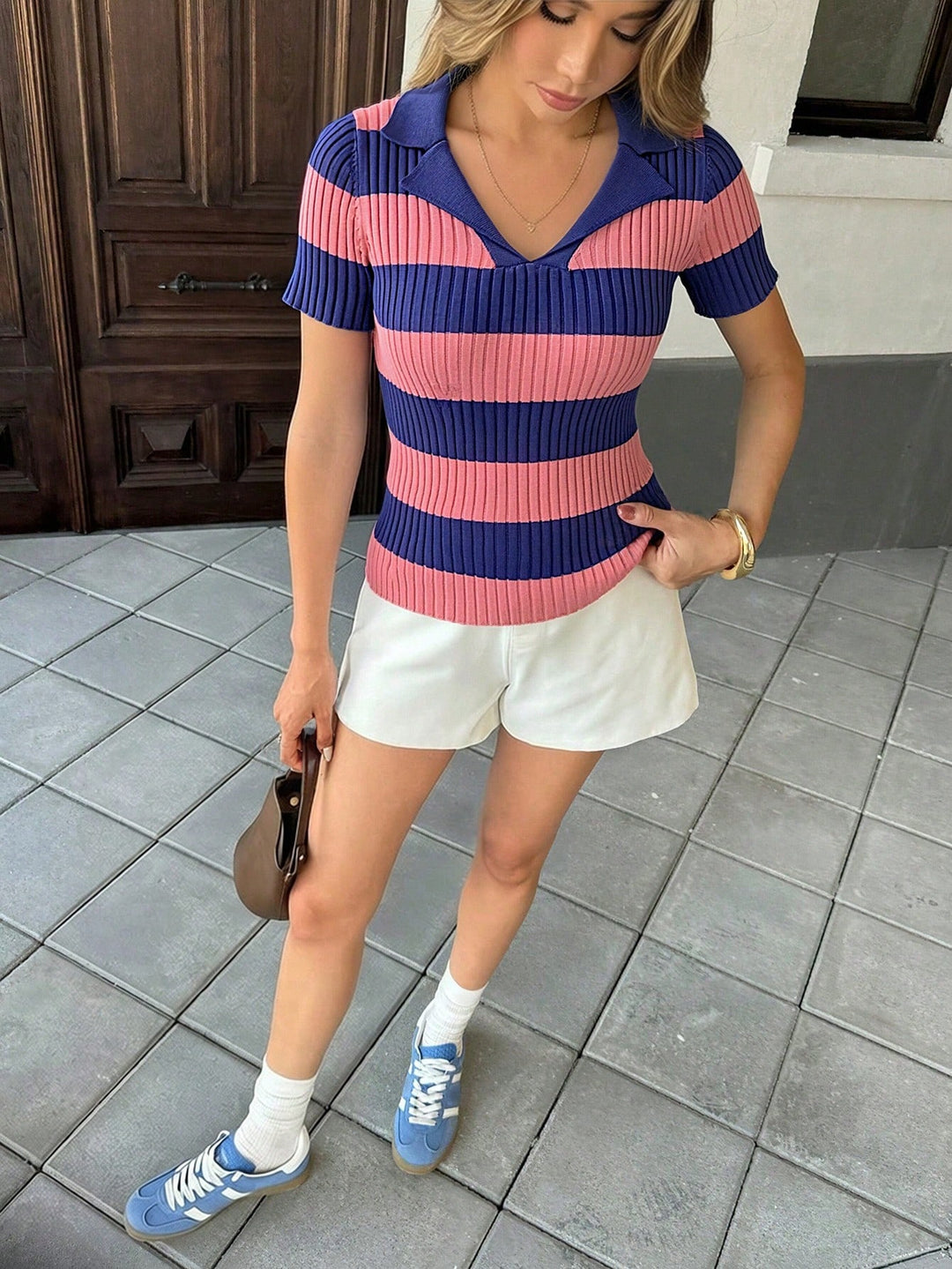 Tricou polo SHEIN, roz
