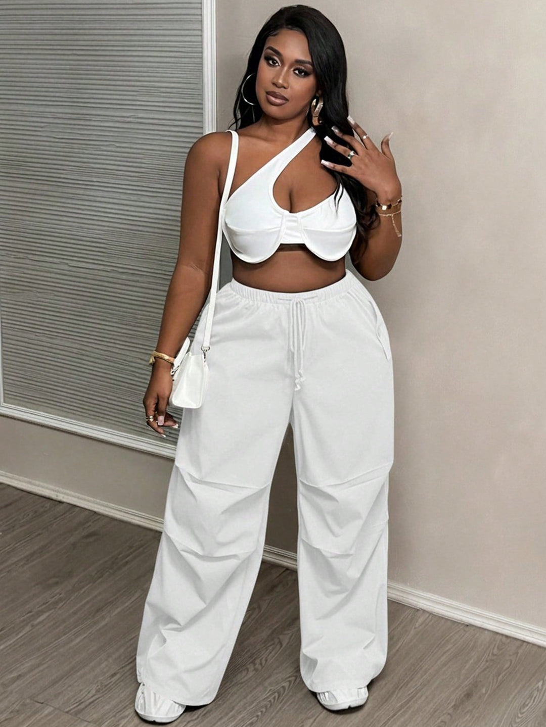 Pantaloni SHEIN, alb