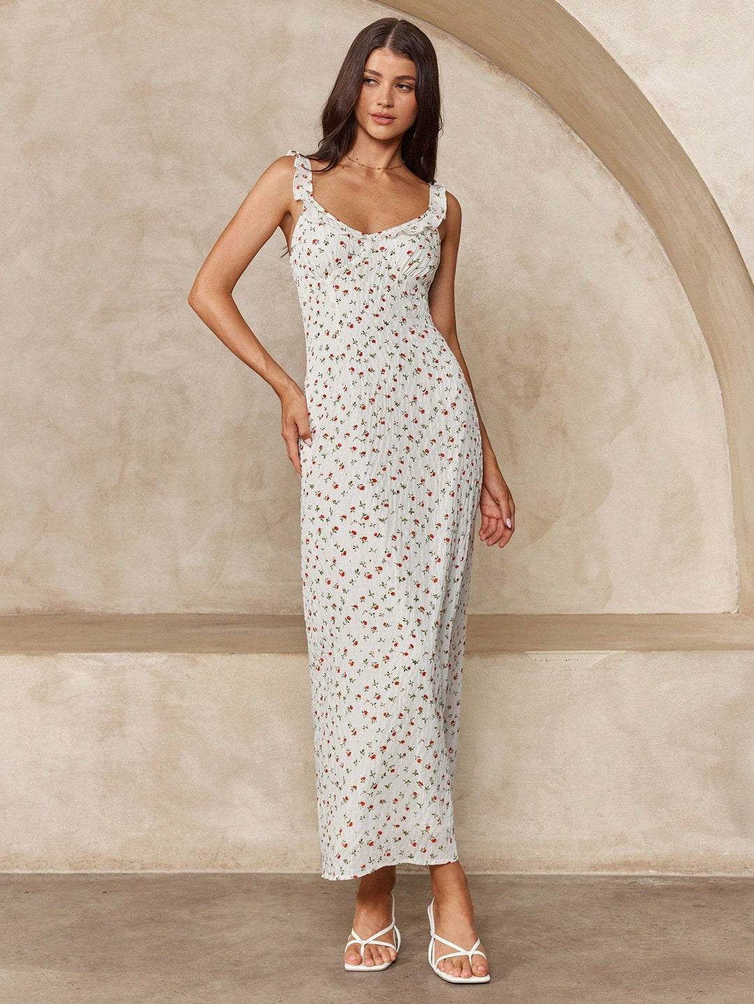 SHEIN maxi ruha, bézs