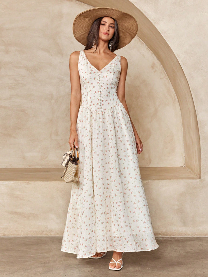Rochie maxi SHEIN, bej