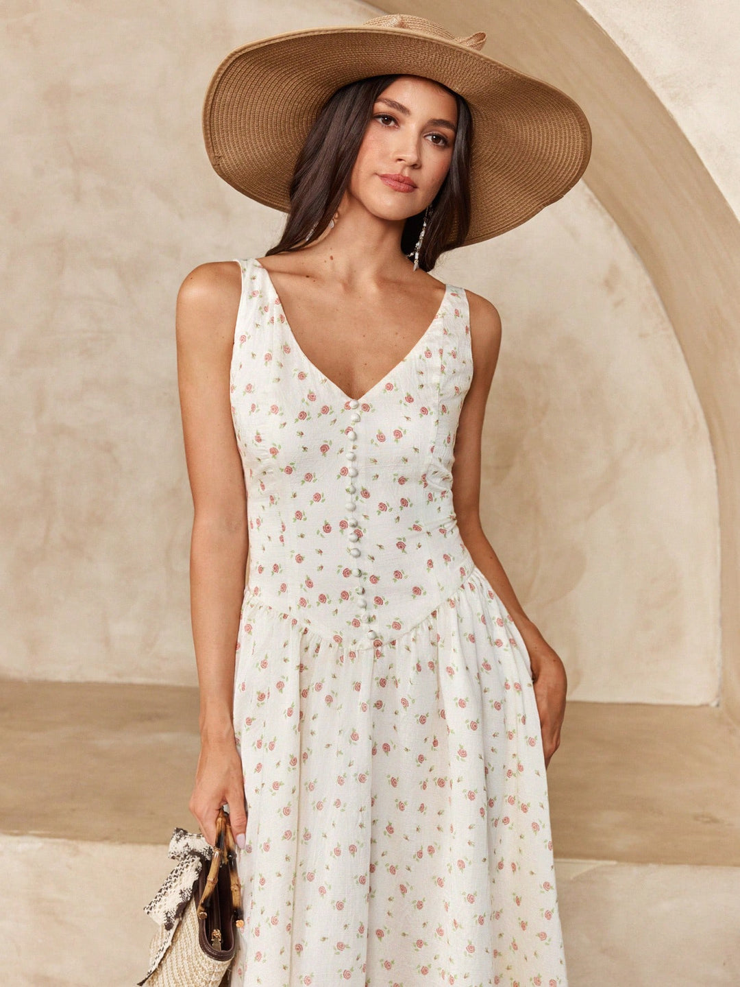 Rochie maxi SHEIN, bej