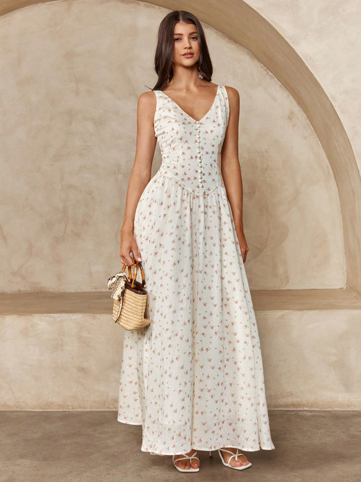 Rochie maxi SHEIN, bej
