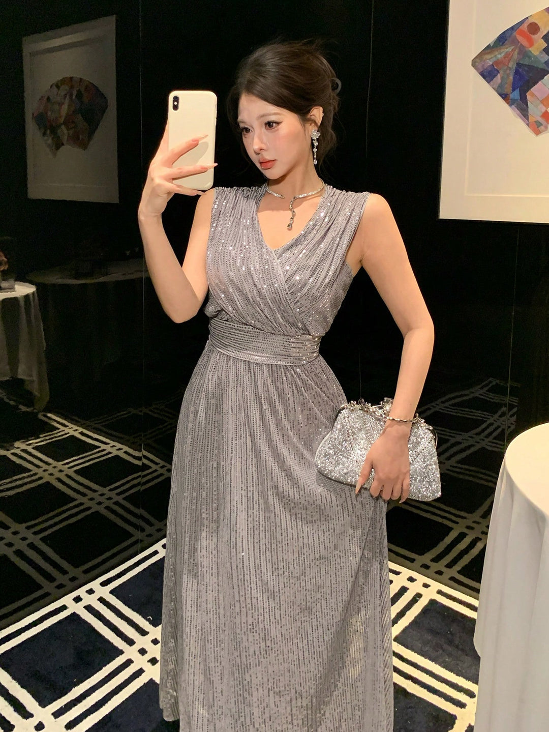 Rochie maxi SHEIN, gri