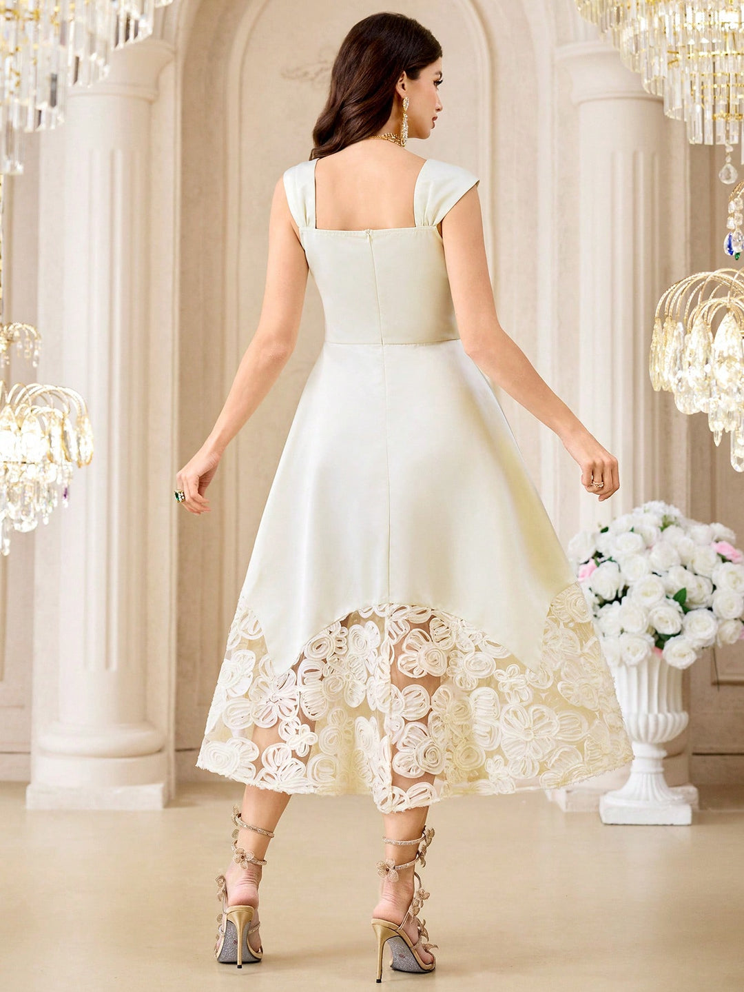Rochie midi SHEIN, bej