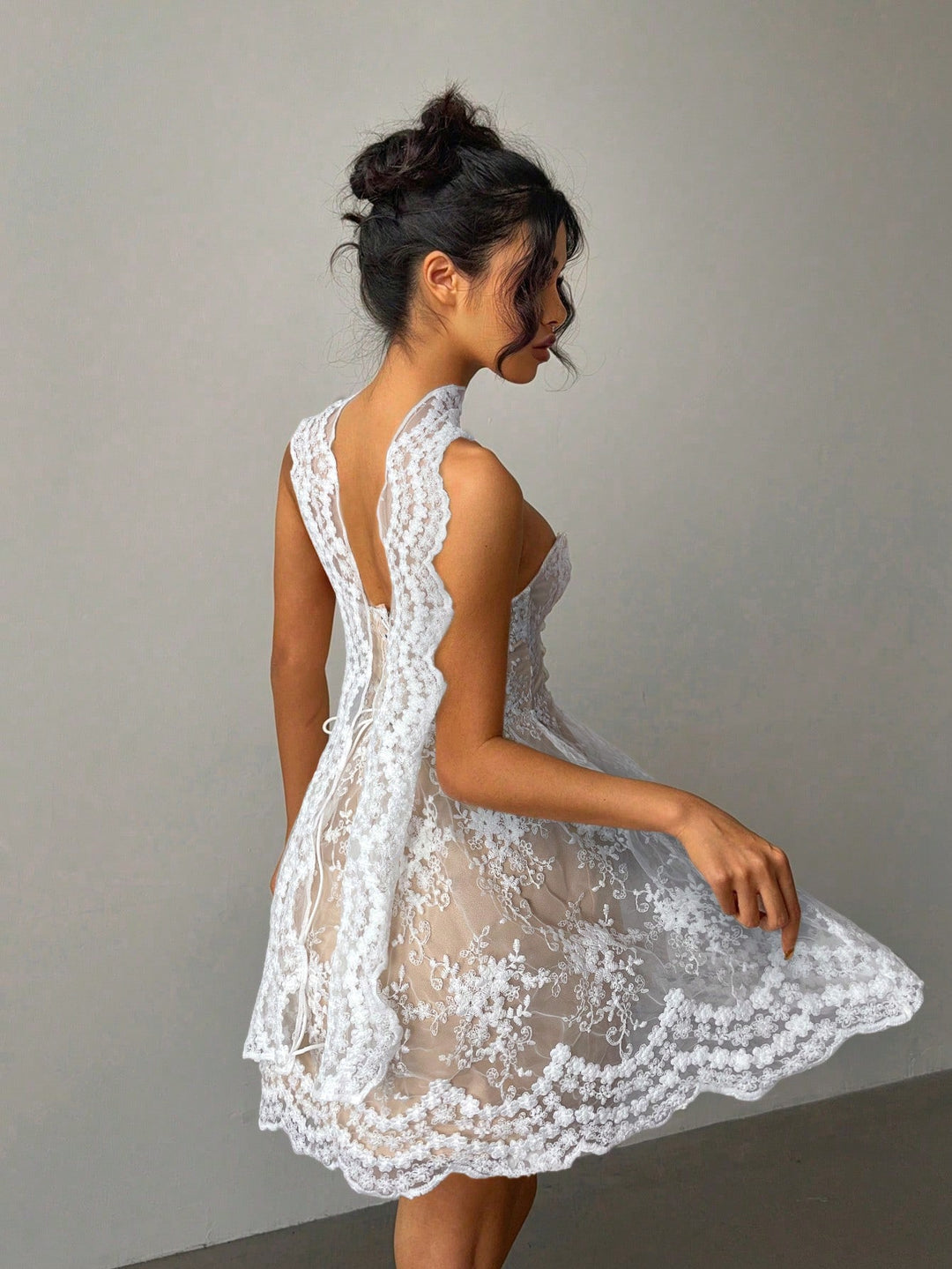 Rochie mini SHEIN, alb