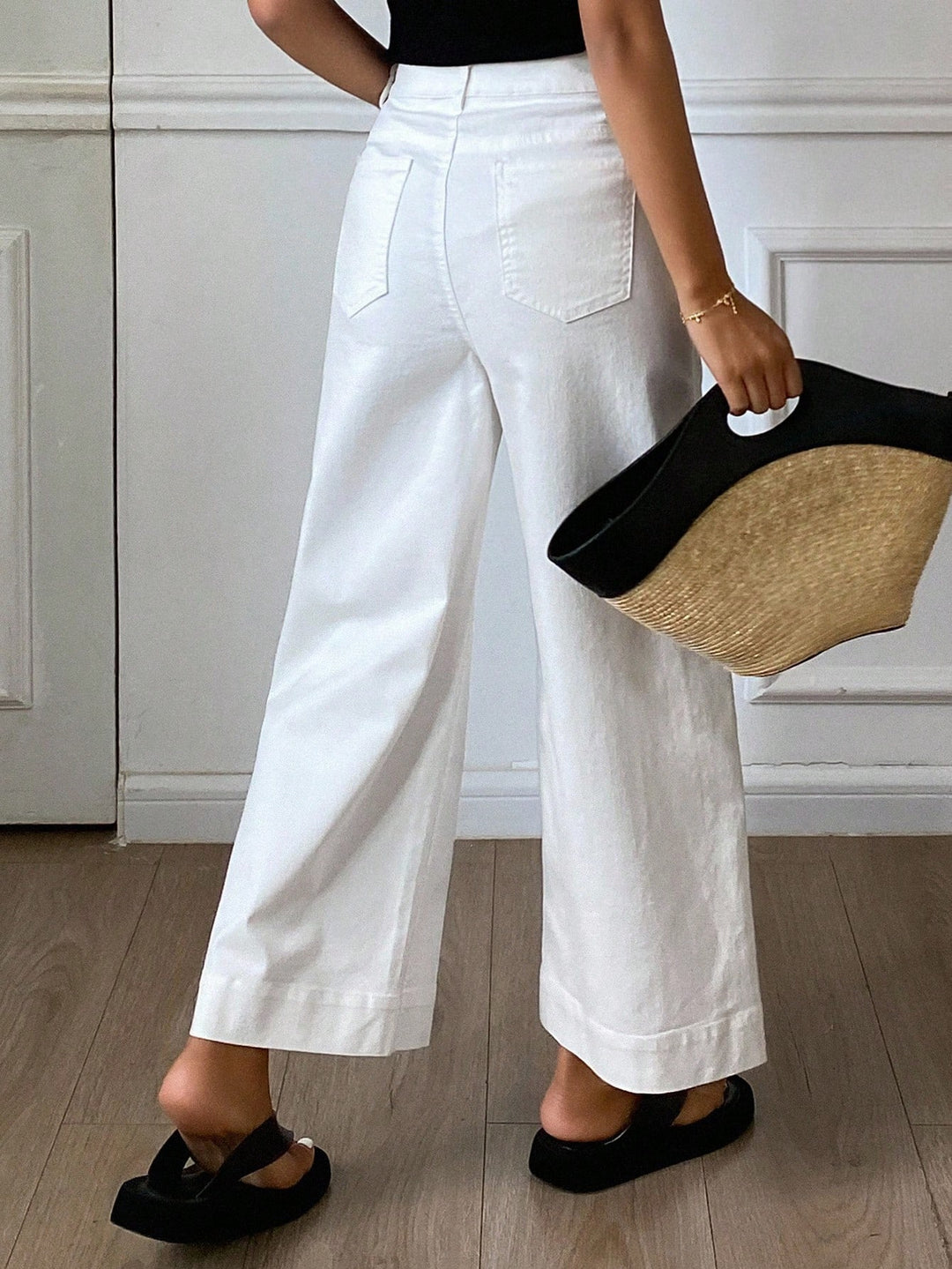 Pantaloni SHEIN, alb
