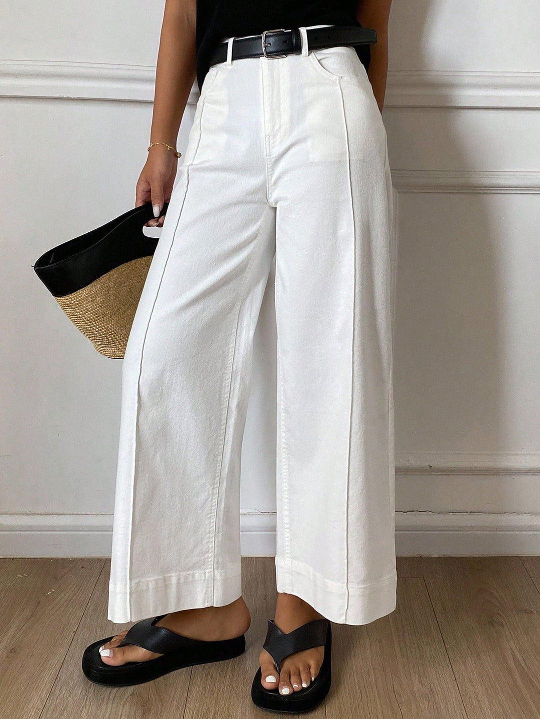 Pantaloni SHEIN, alb