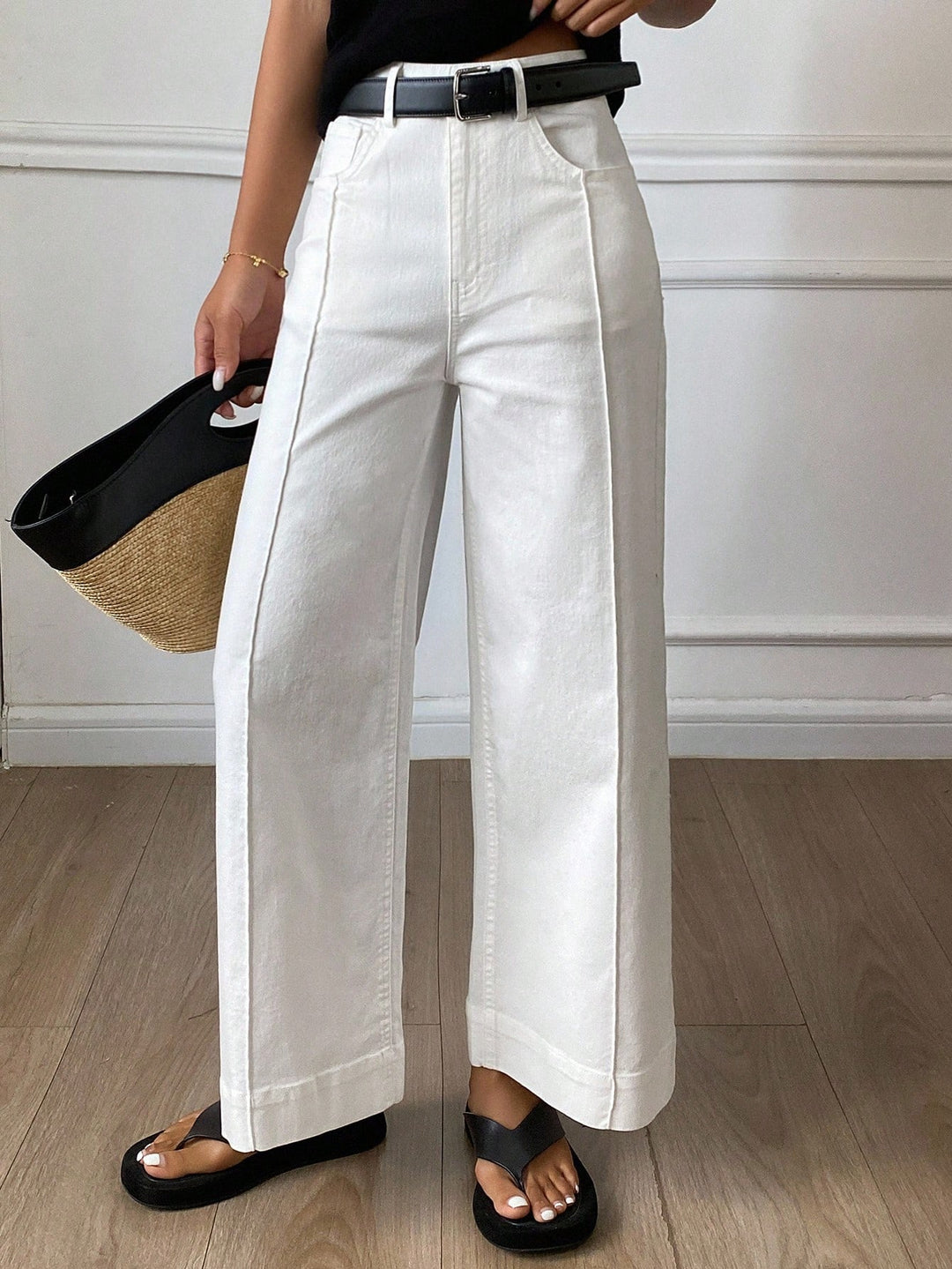 Pantaloni SHEIN, alb
