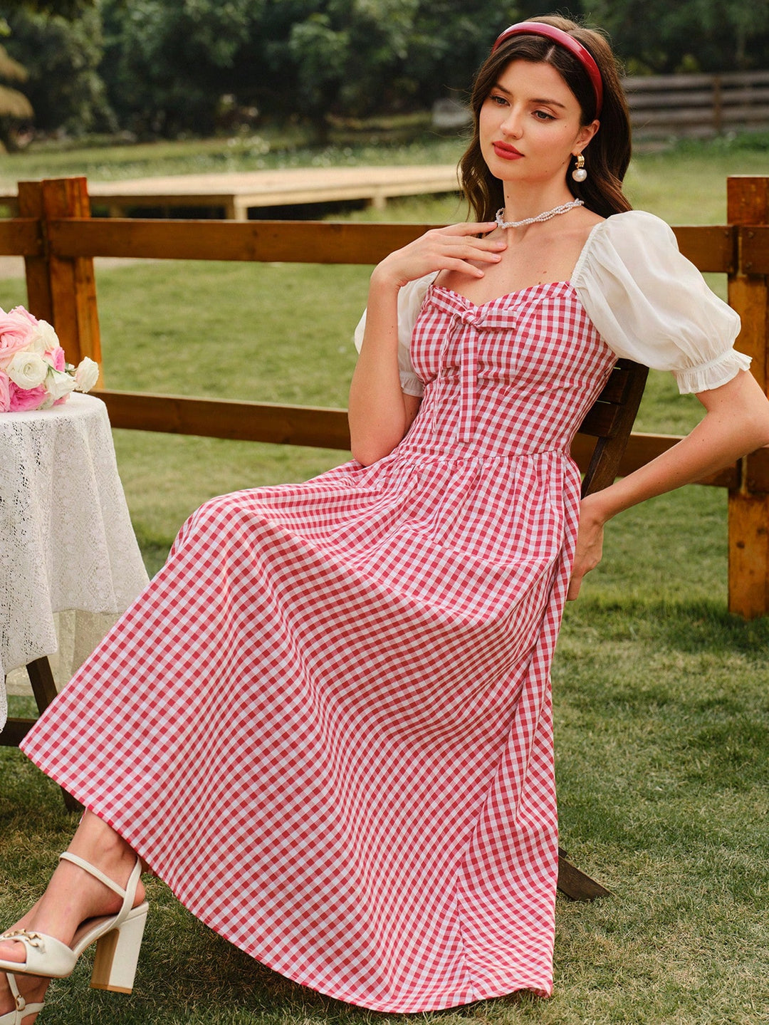 SHEIN maxi ruha, piros