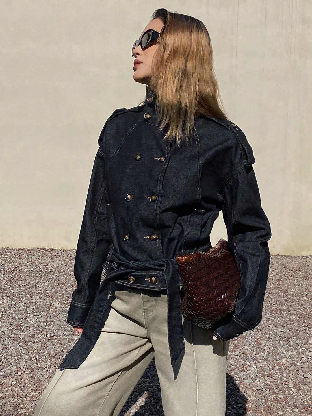 Jachetă denim SHEIN, albastru
