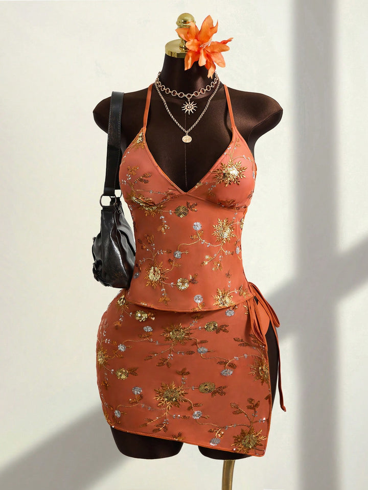 Set bikini SHEIN, portocaliu