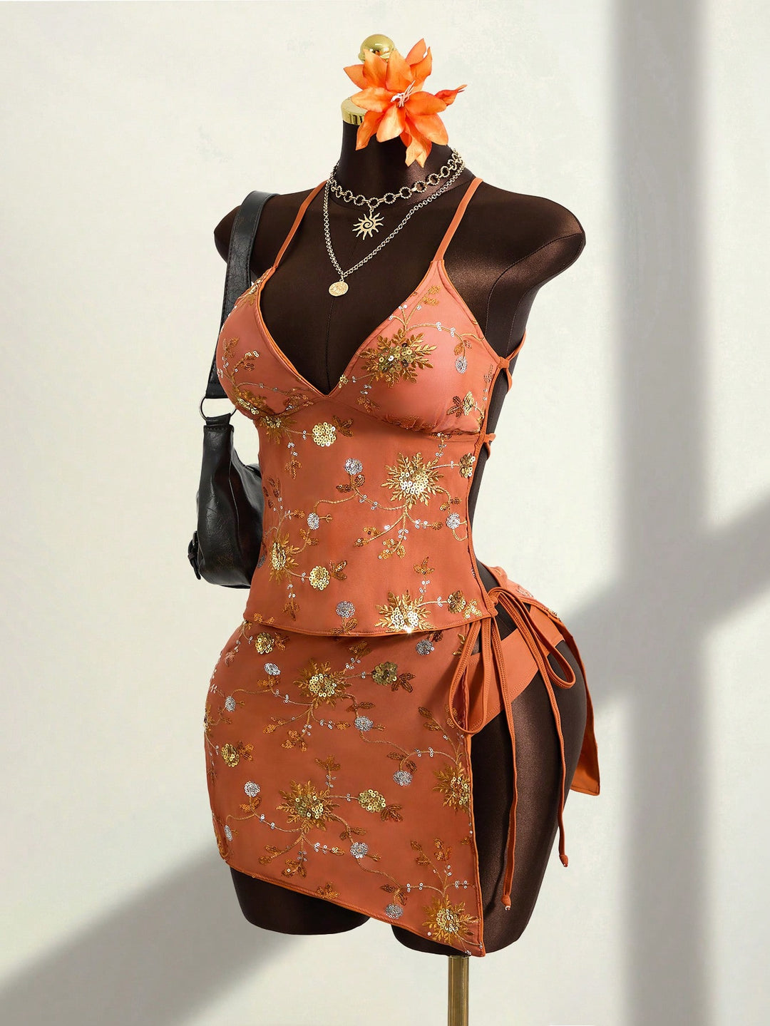 Set bikini SHEIN, portocaliu