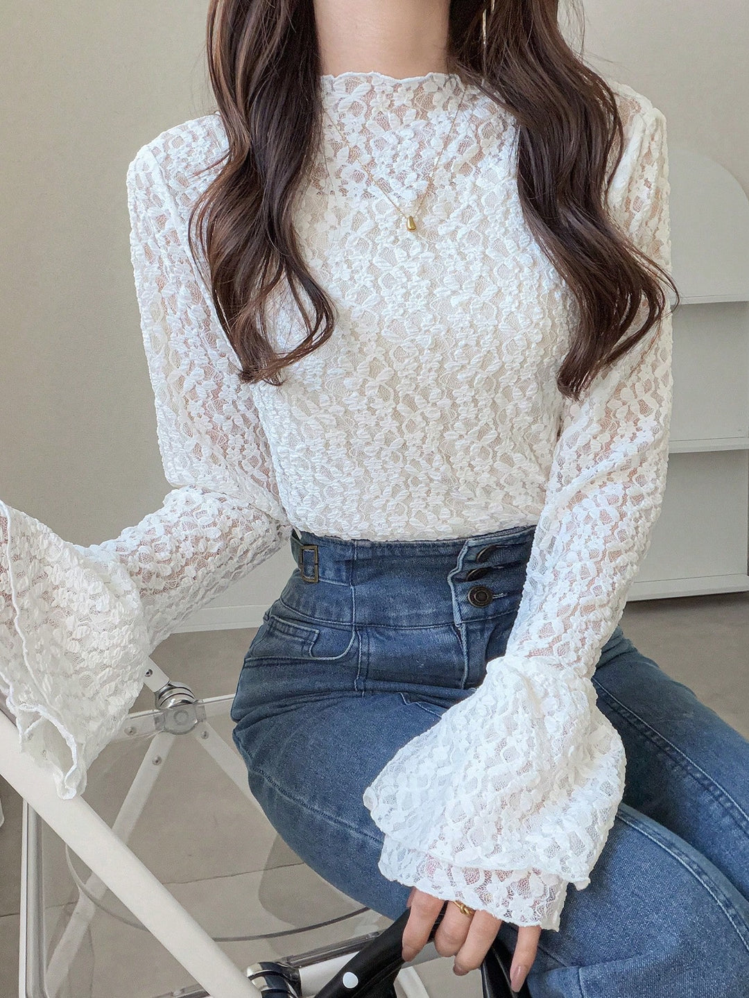 Top SHEIN, alb