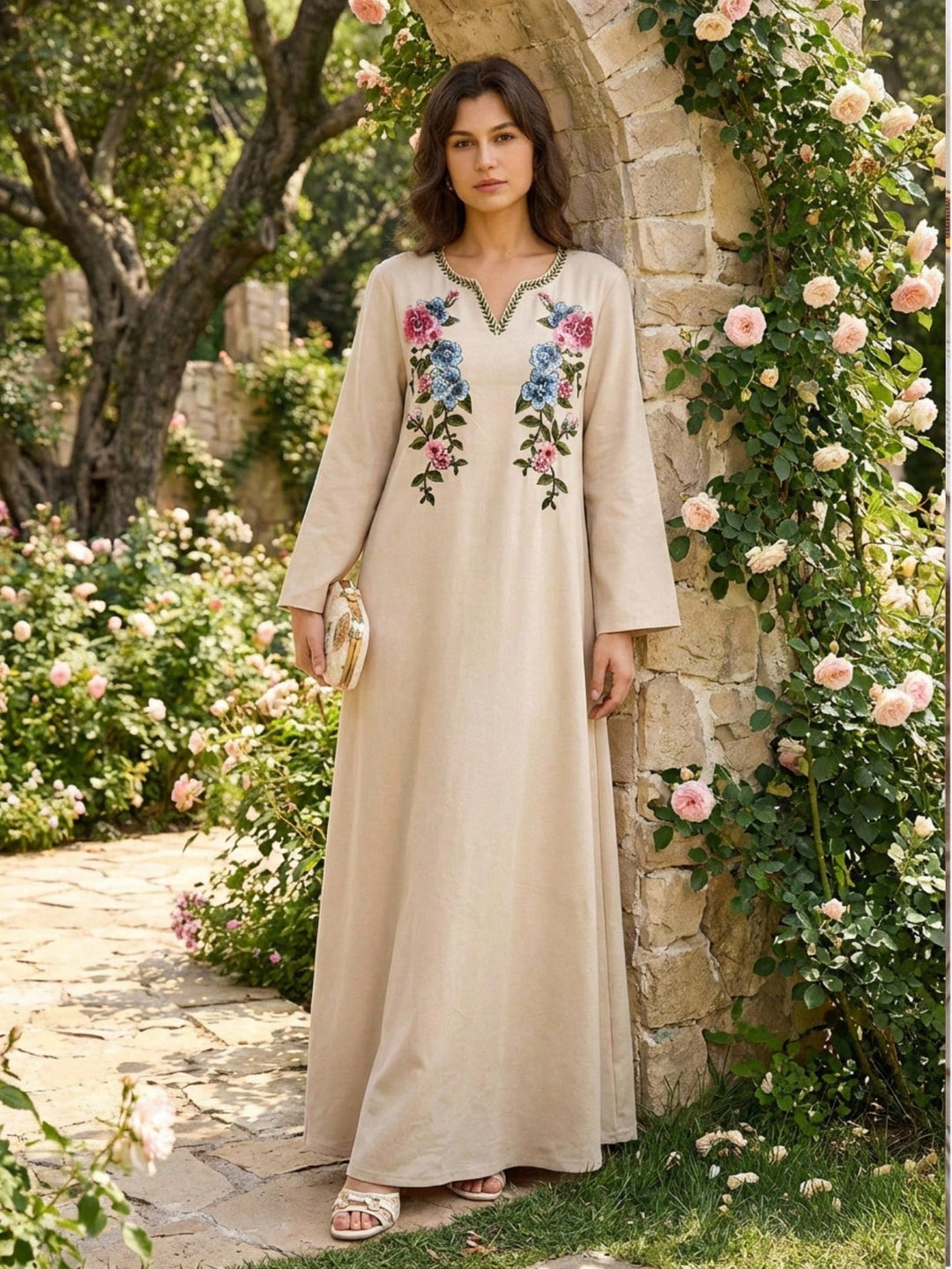 Rochie maxi SHEIN, kaki