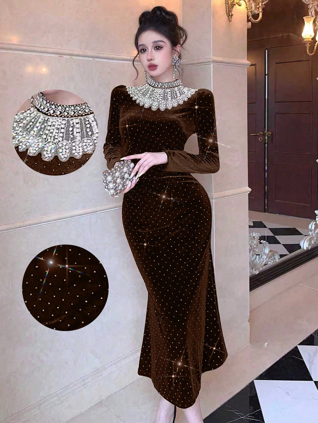 Rochie maxi SHEIN, maro