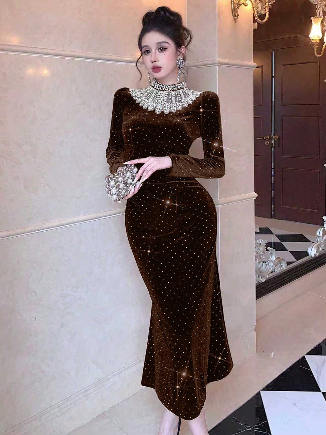 Rochie maxi SHEIN, maro