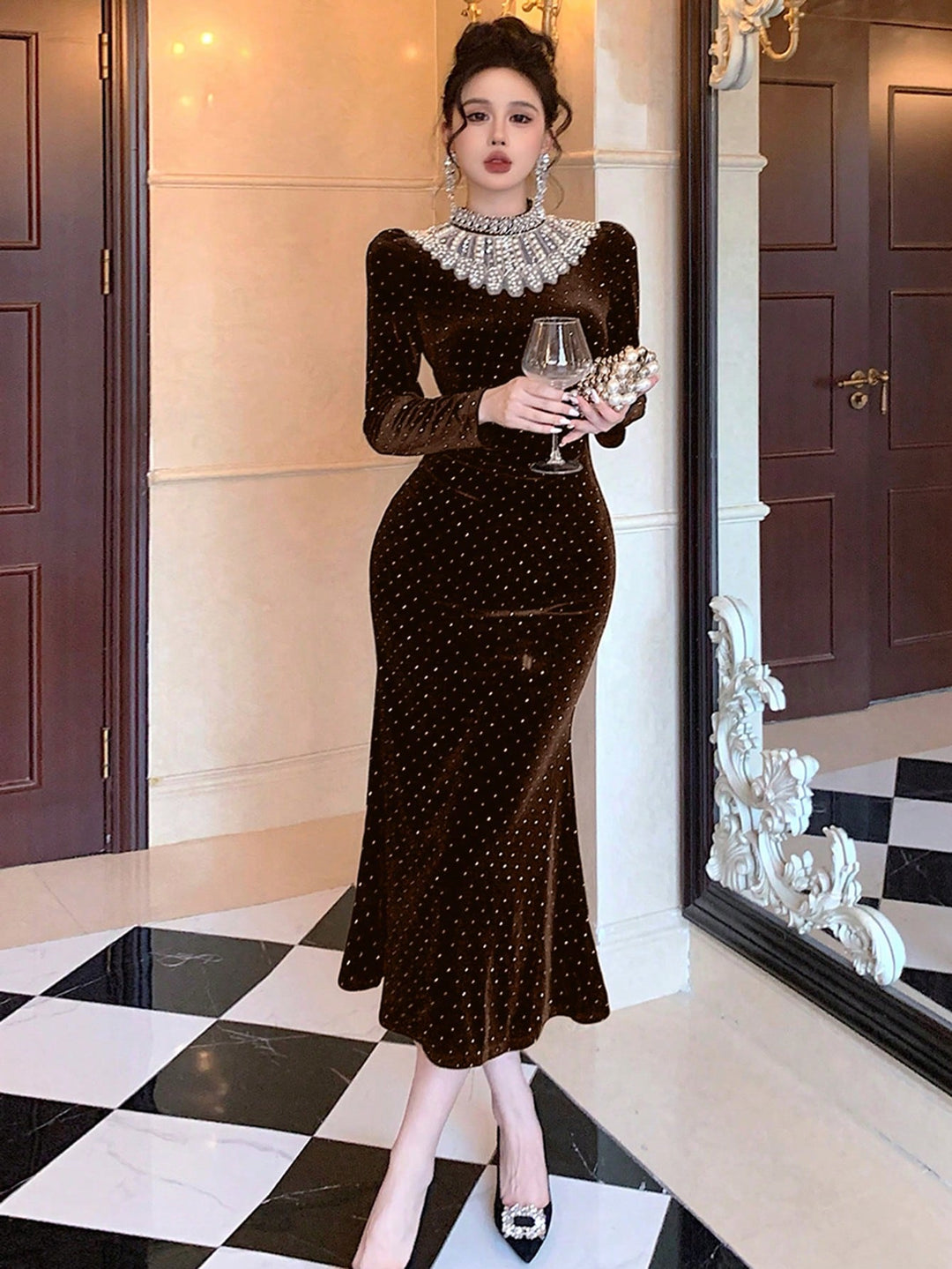 Rochie maxi SHEIN, maro