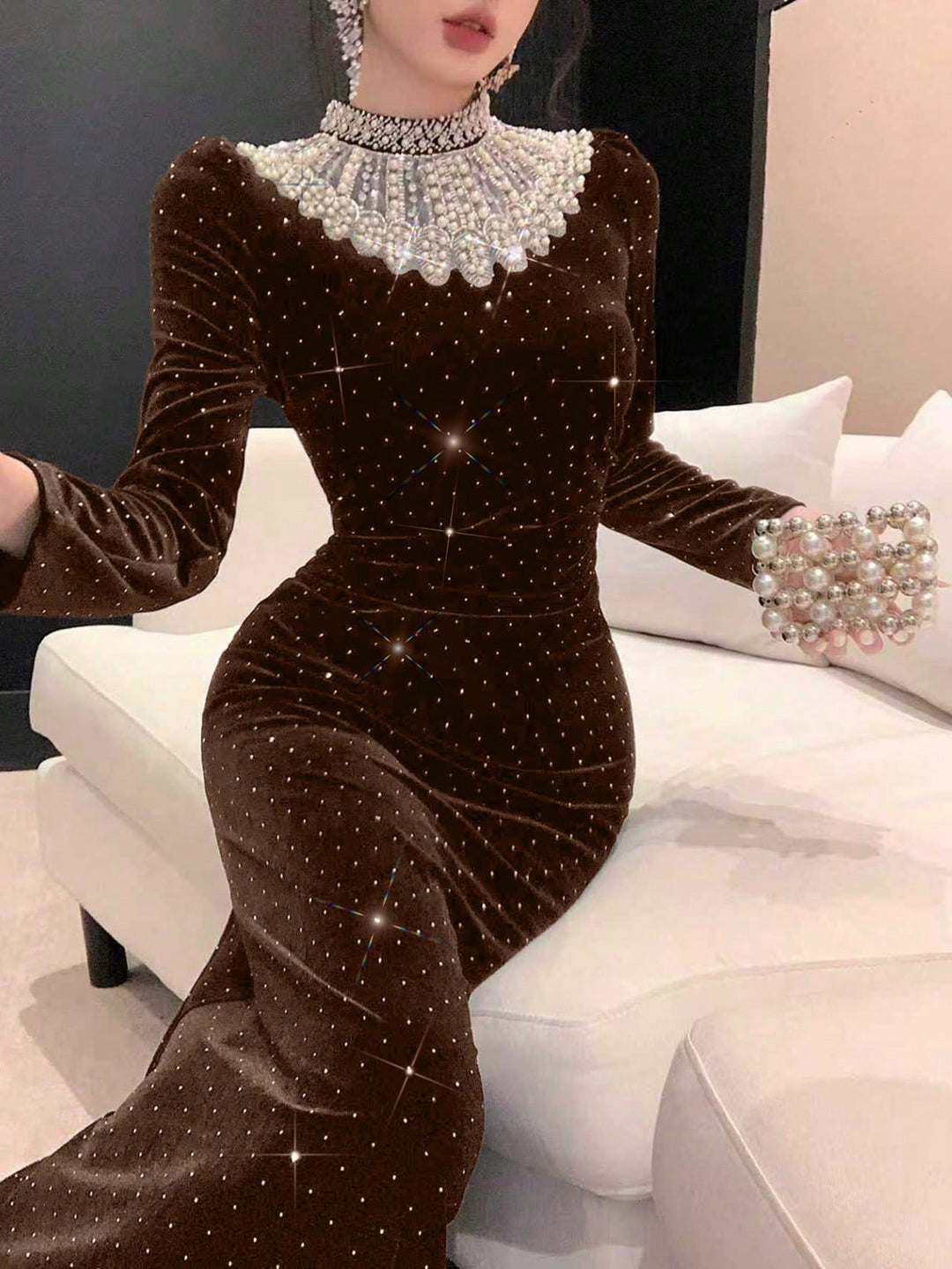 Rochie maxi SHEIN, maro