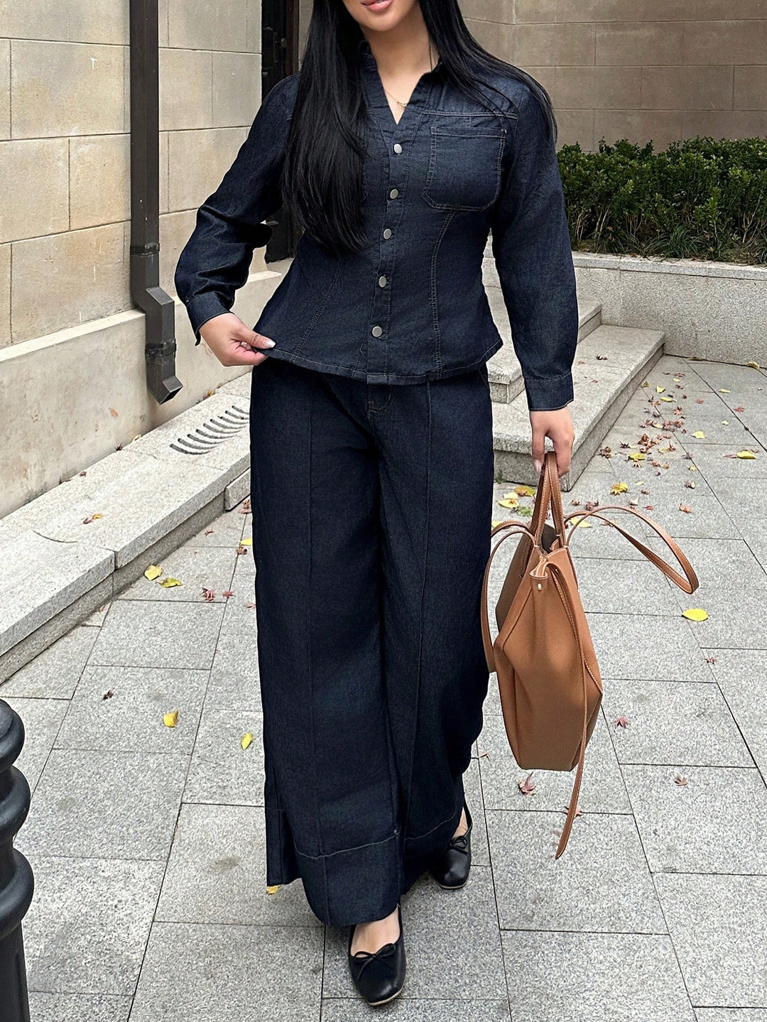 Compleu din denim SHEIN, albastru