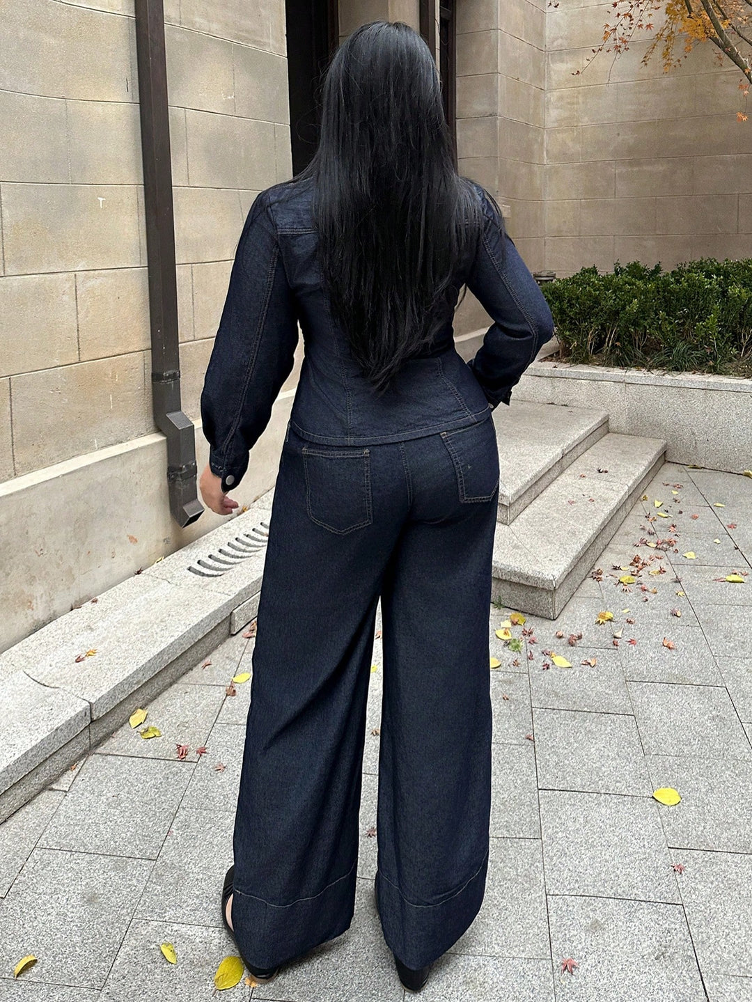 Compleu din denim SHEIN, albastru