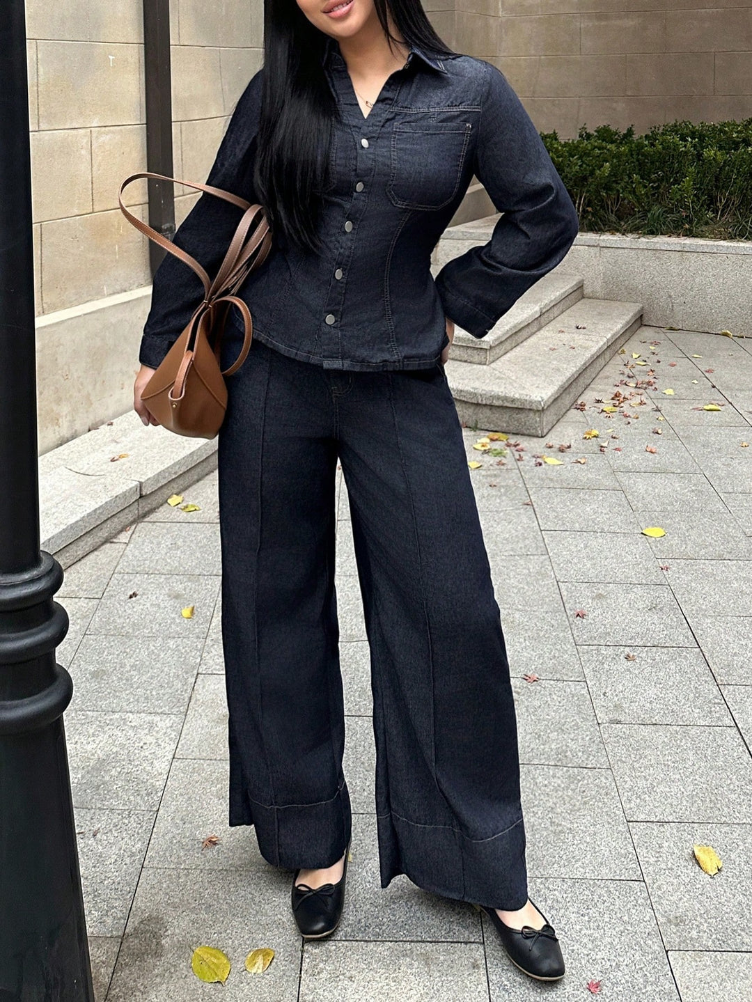 Compleu din denim SHEIN, albastru