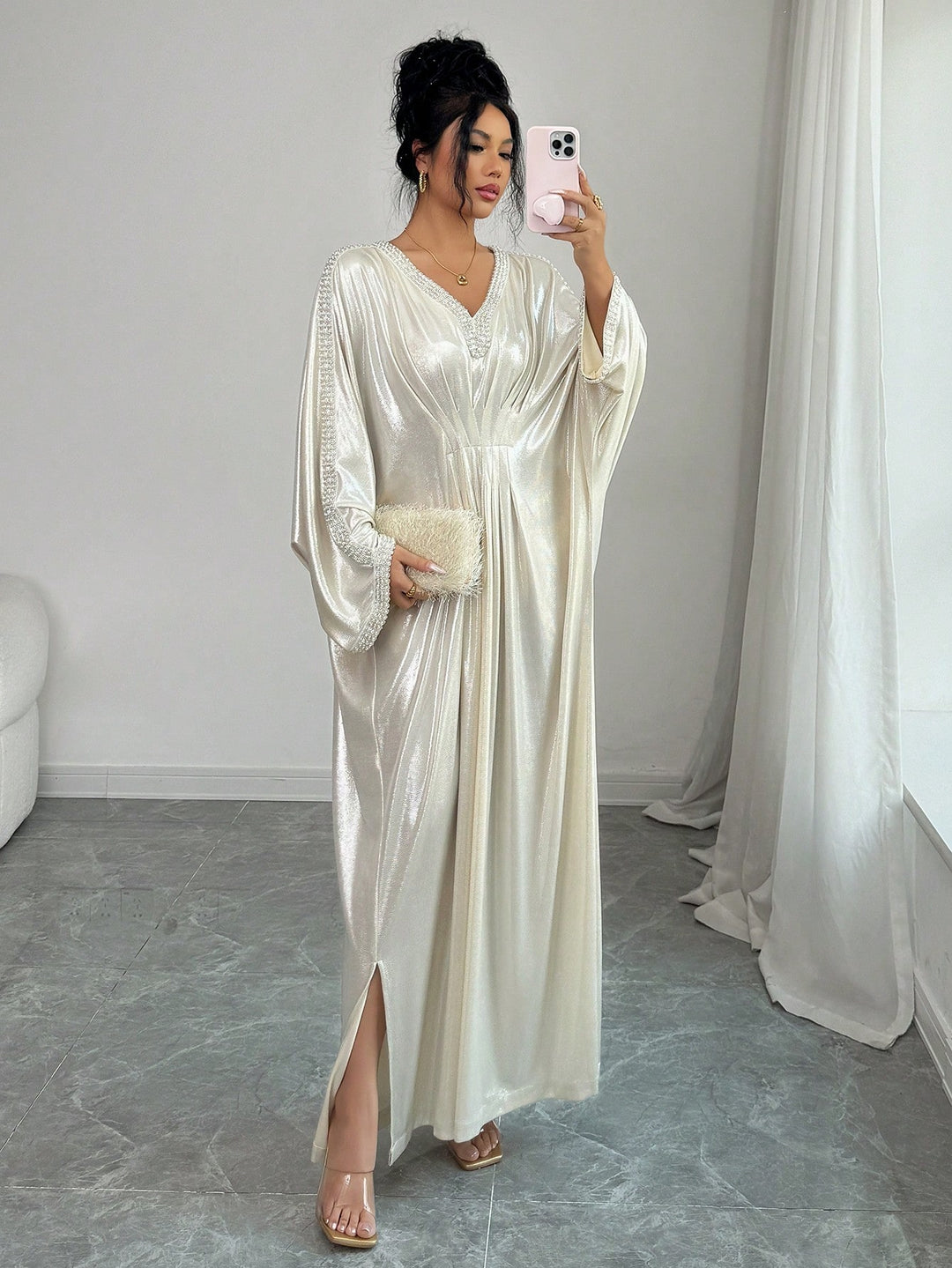 Rochie maxi SHEIN, alb