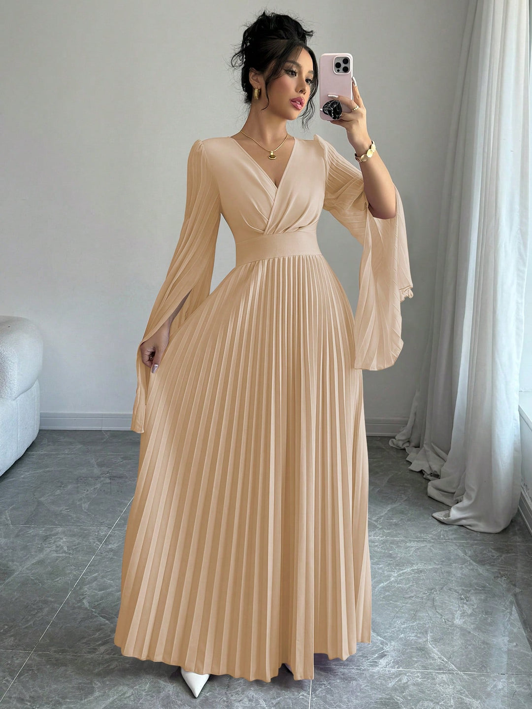 Rochie maxi SHEIN, kaki