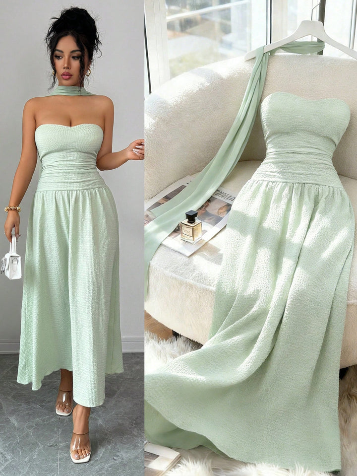Rochie maxi SHEIN, turcoaz